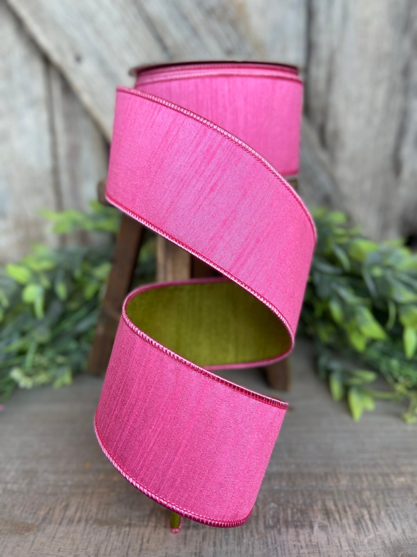 2.5” Bubblegum Pink Ribbon, Farrisilk ribbon, wired ribbon