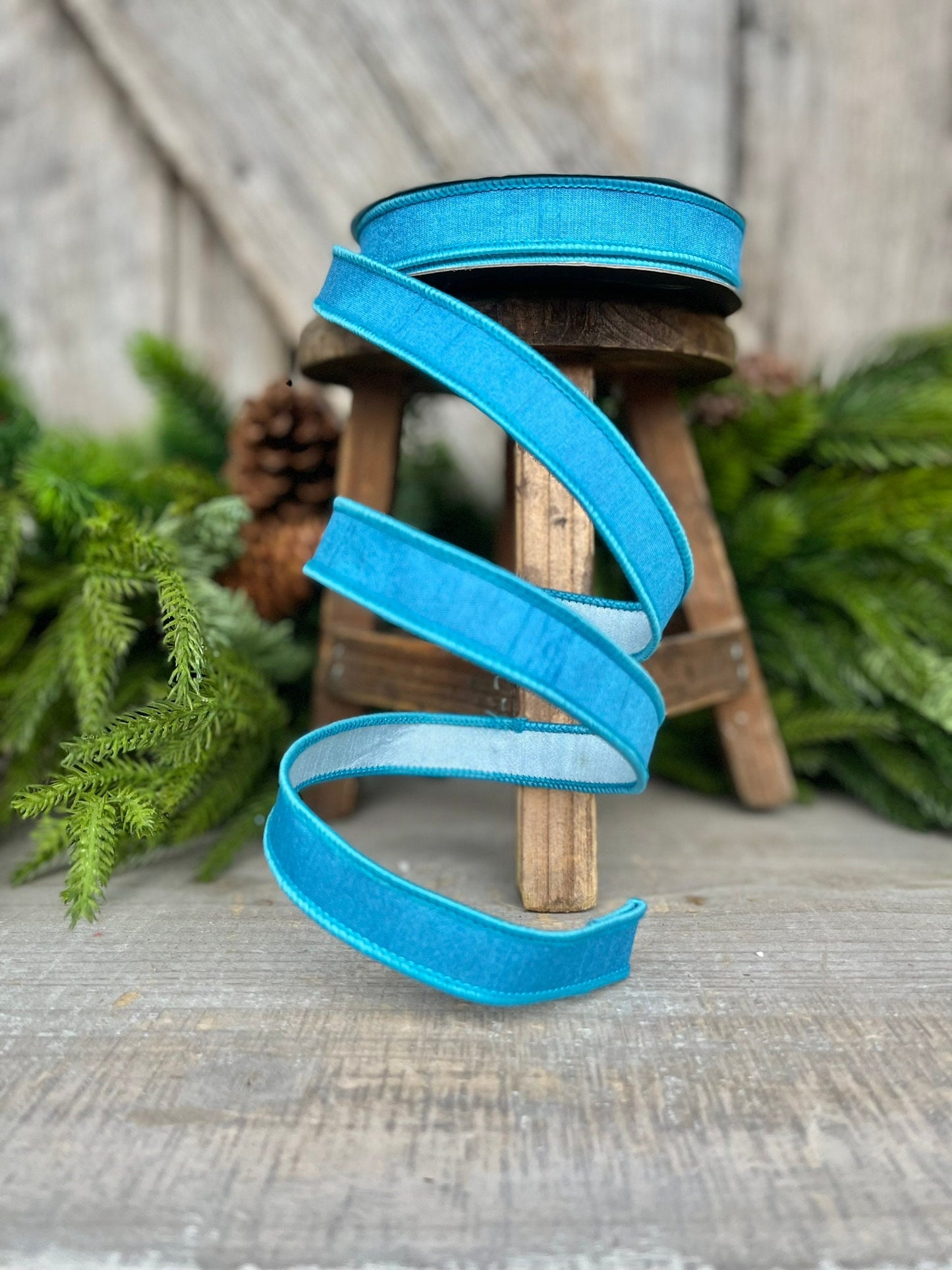 3/4 Blue Color Fusion Ribbon Farrisilk Ribbon, Wired Ribbon