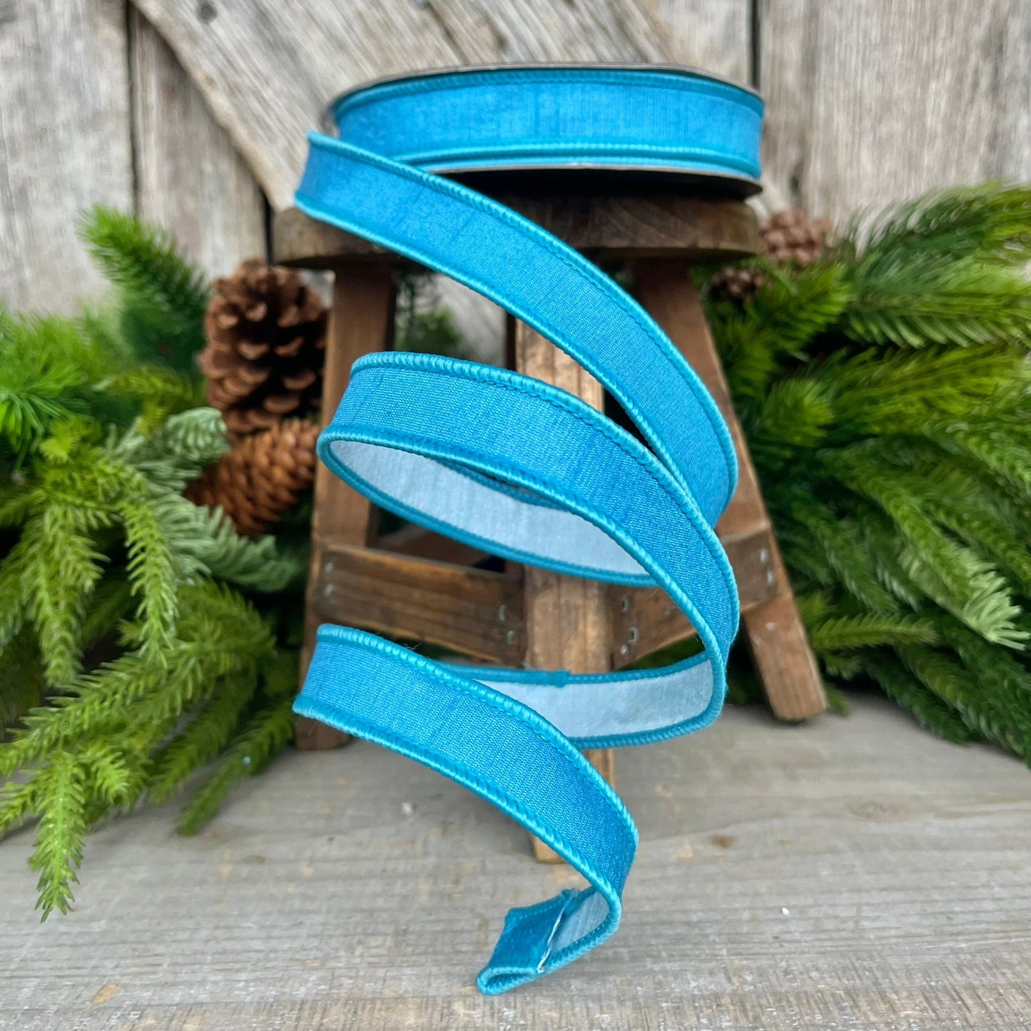 3/4 Blue Color Fusion Ribbon Farrisilk Ribbon, Wired Ribbon