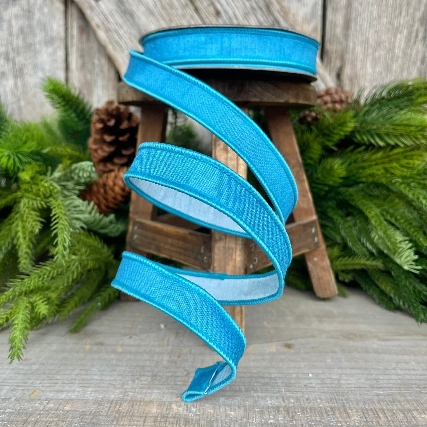 3/4 Blue Color Fusion Ribbon Farrisilk Ribbon, Wired Ribbon