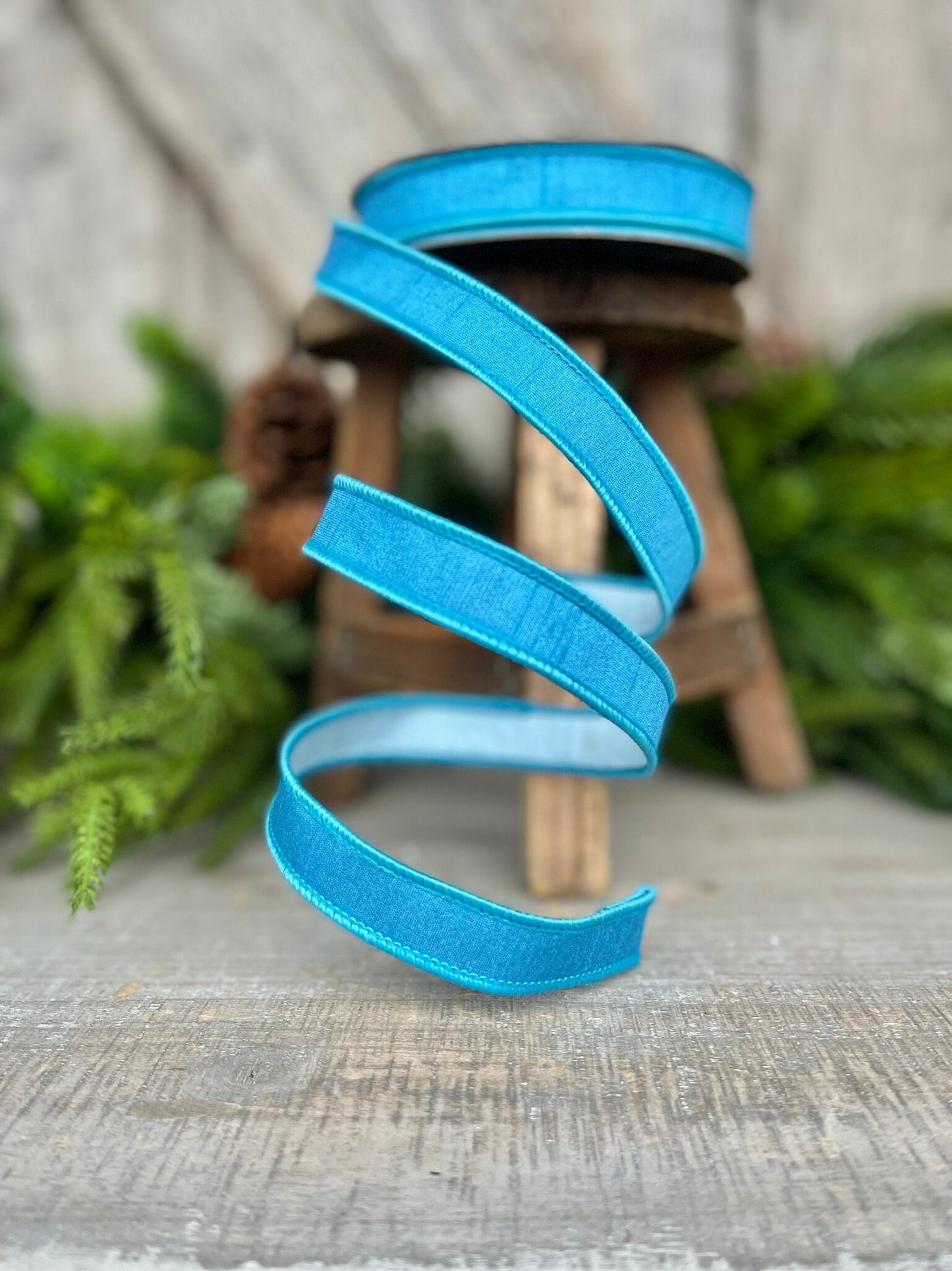 3/4 Blue Color Fusion Ribbon Farrisilk Ribbon, Wired Ribbon