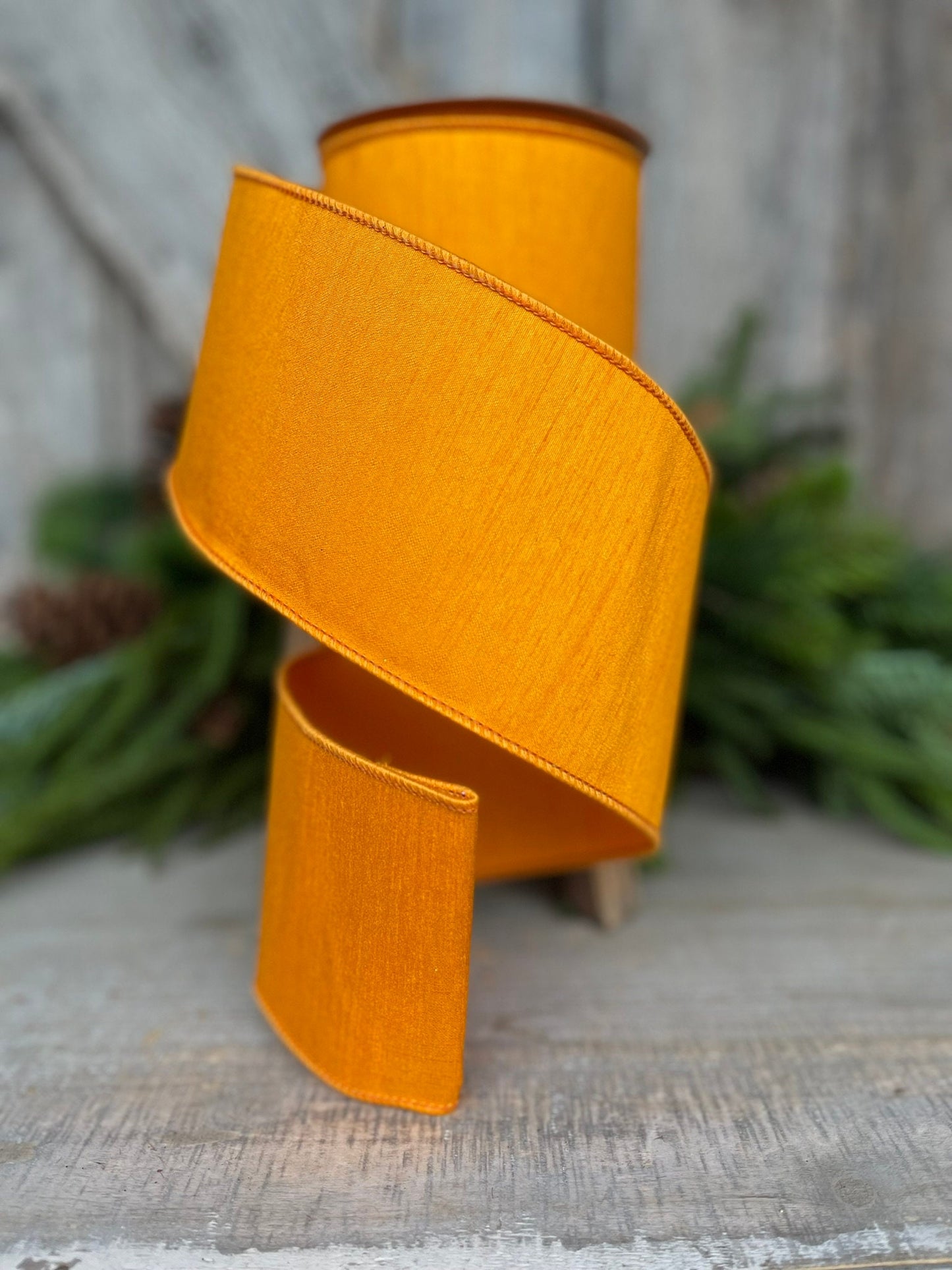 4" Orange Dupion Ribbon, Farrisilk Ribbon
