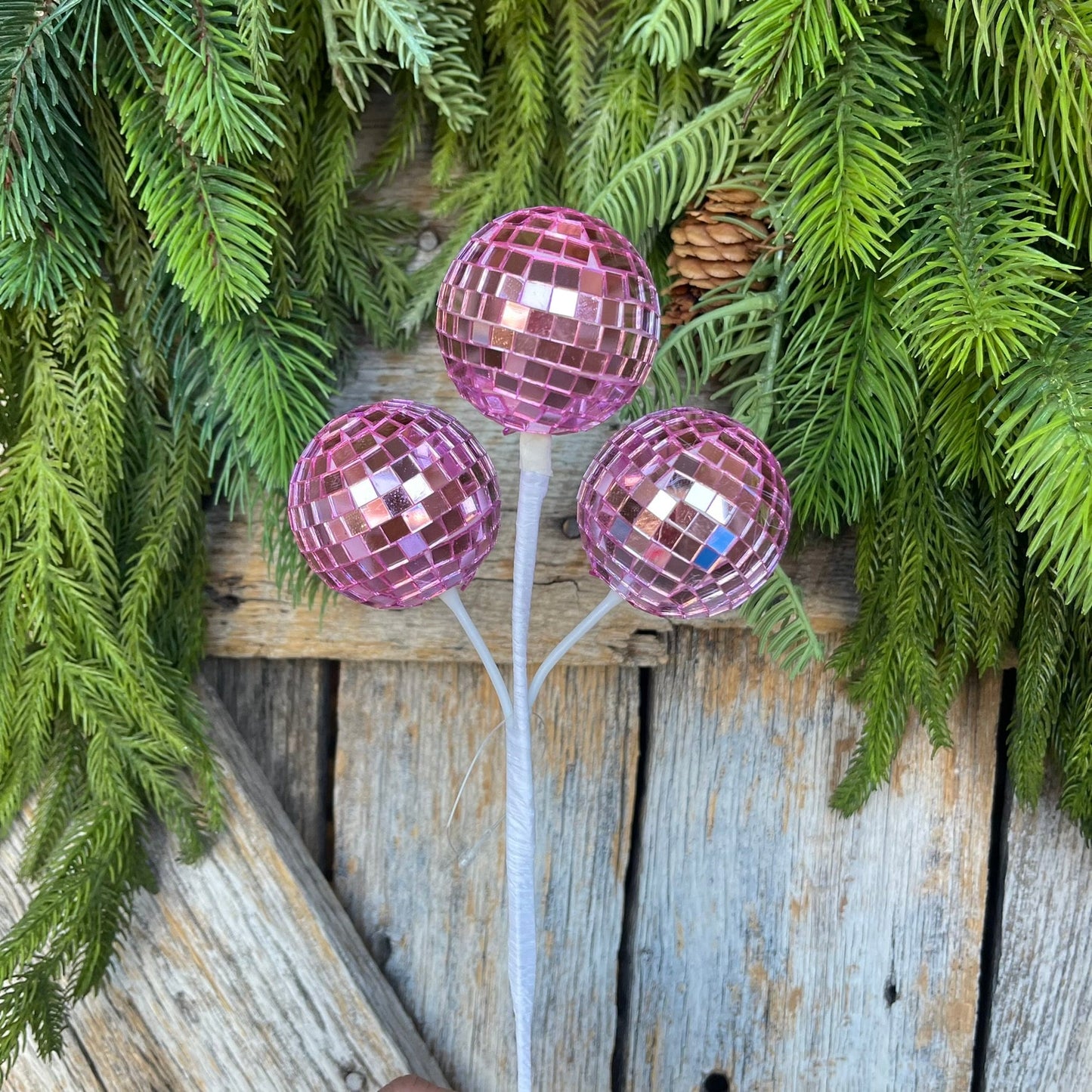 10" Pink Disco Ball Spray, Pinkmas Decor, Pink Disco Balls