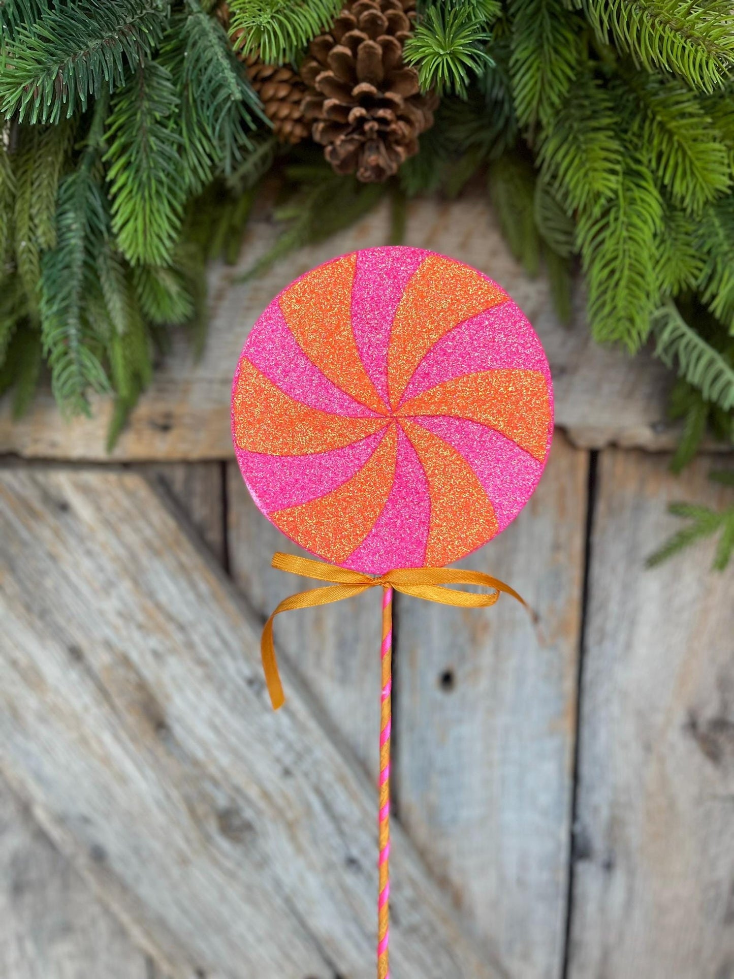 17" Halloween Lollipop, Pink Orange Lollipop