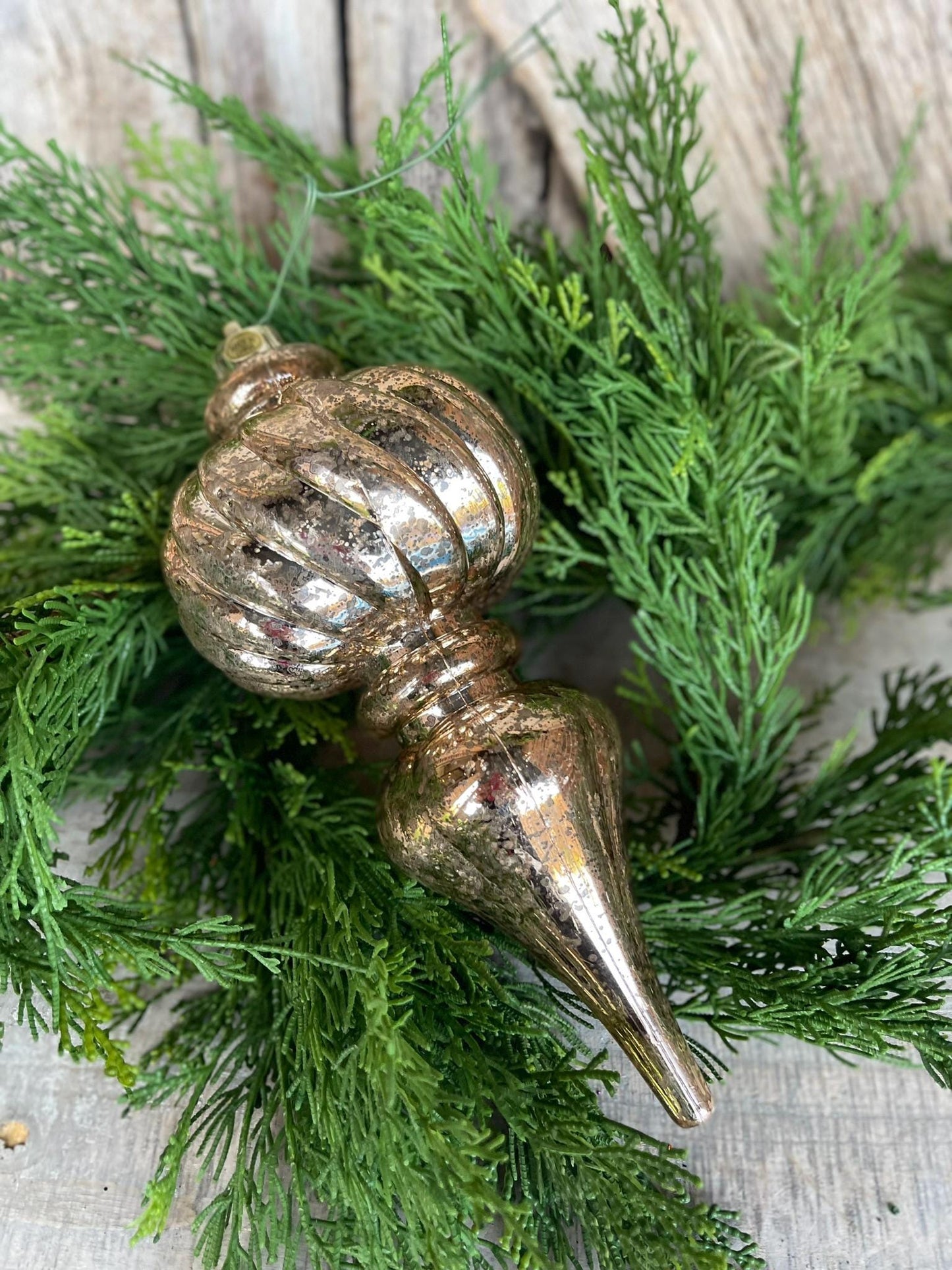10" Plastic Gold Copper Mercury Finial Ornament, Gold Ornaments, Finial Ornaments