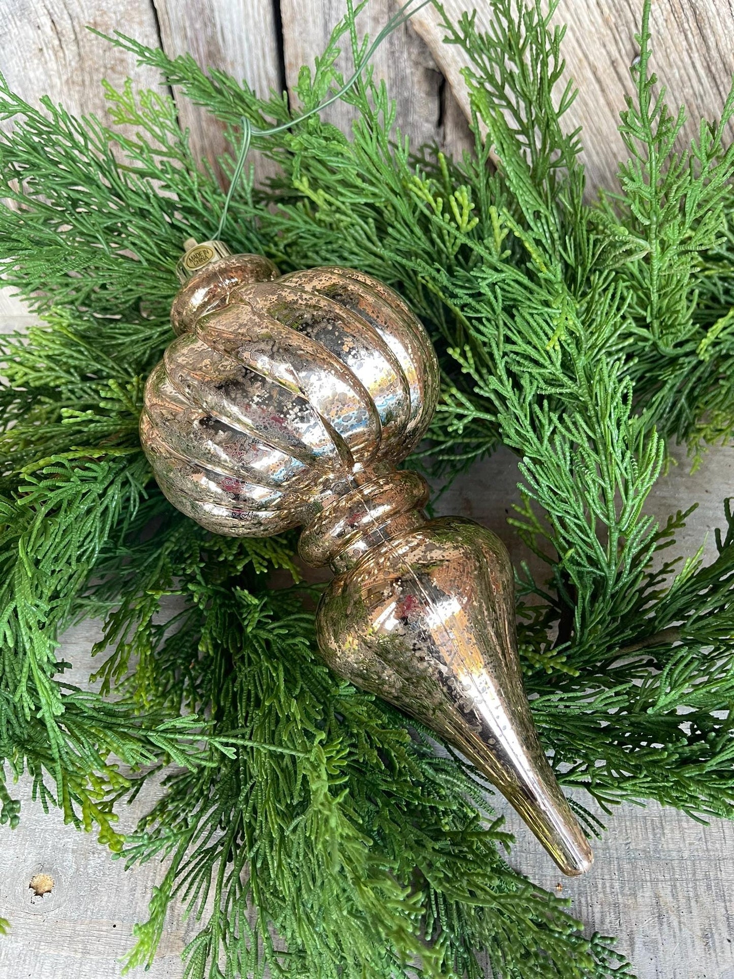 10" Plastic Gold Copper Mercury Finial Ornament, Gold Ornaments, Finial Ornaments