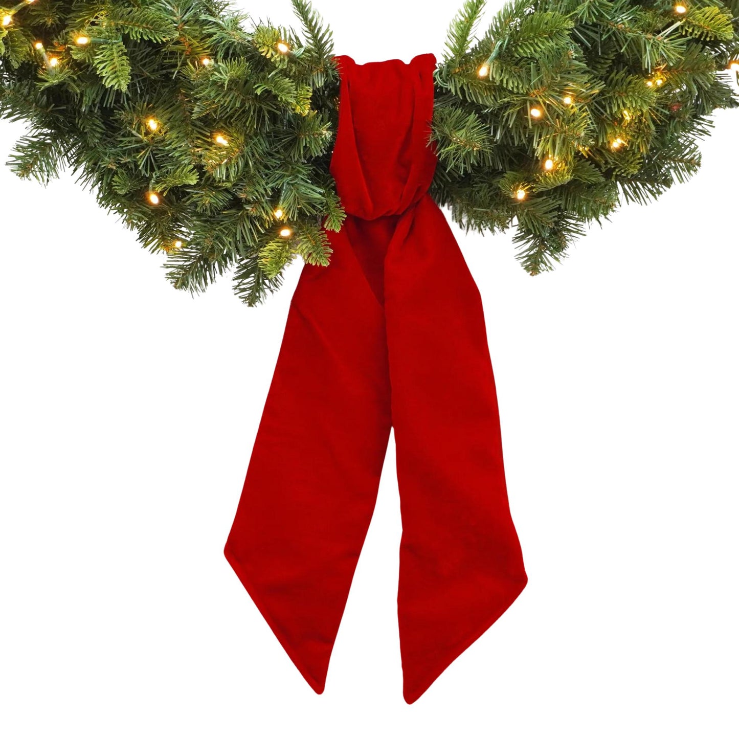 Wreath Sash, Red Velvet Wreath Sash, Christmas Wreath Sash