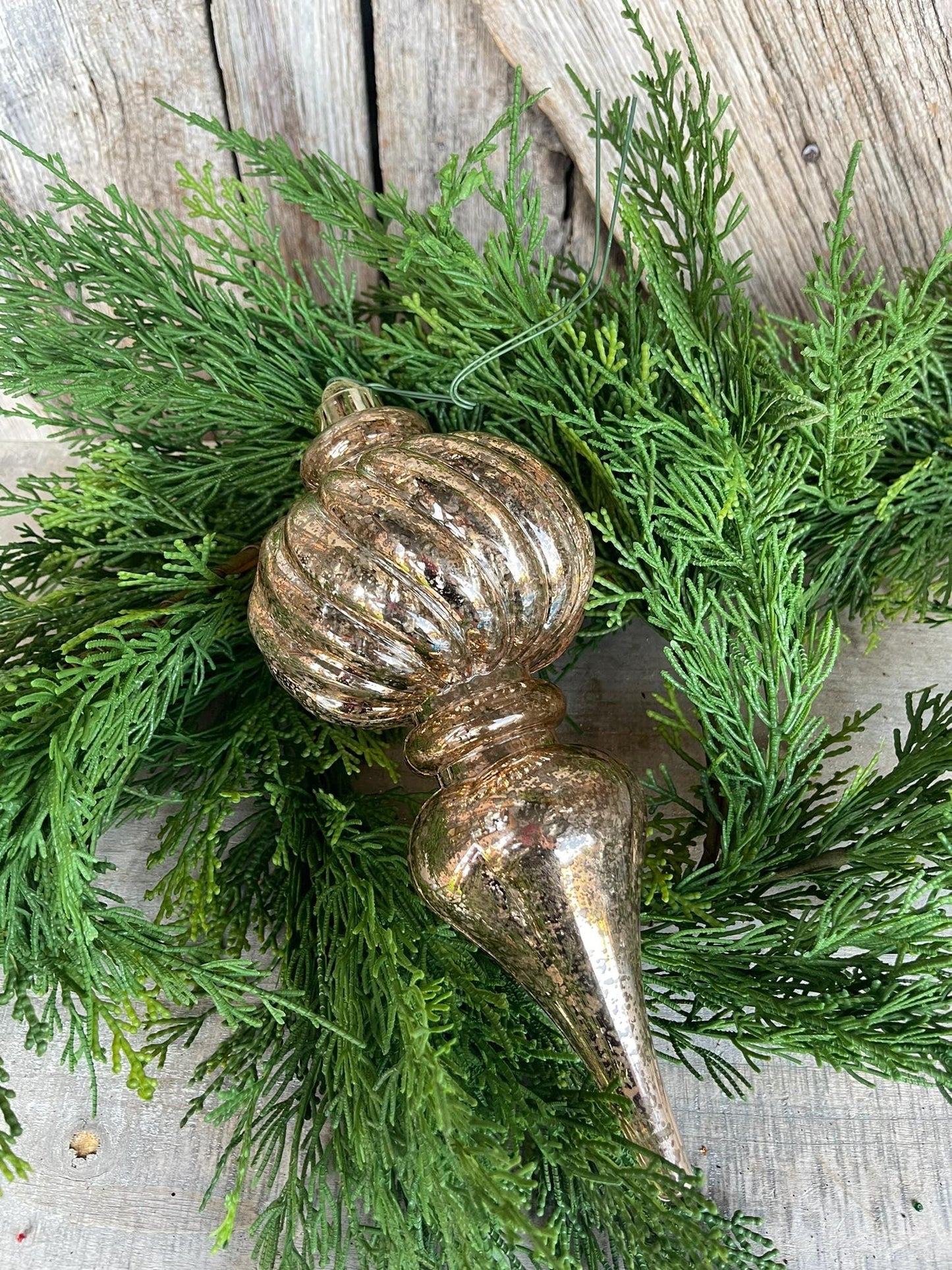 10" Plastic Gold Copper Mercury Finial Ornament, Gold Ornaments, Finial Ornaments