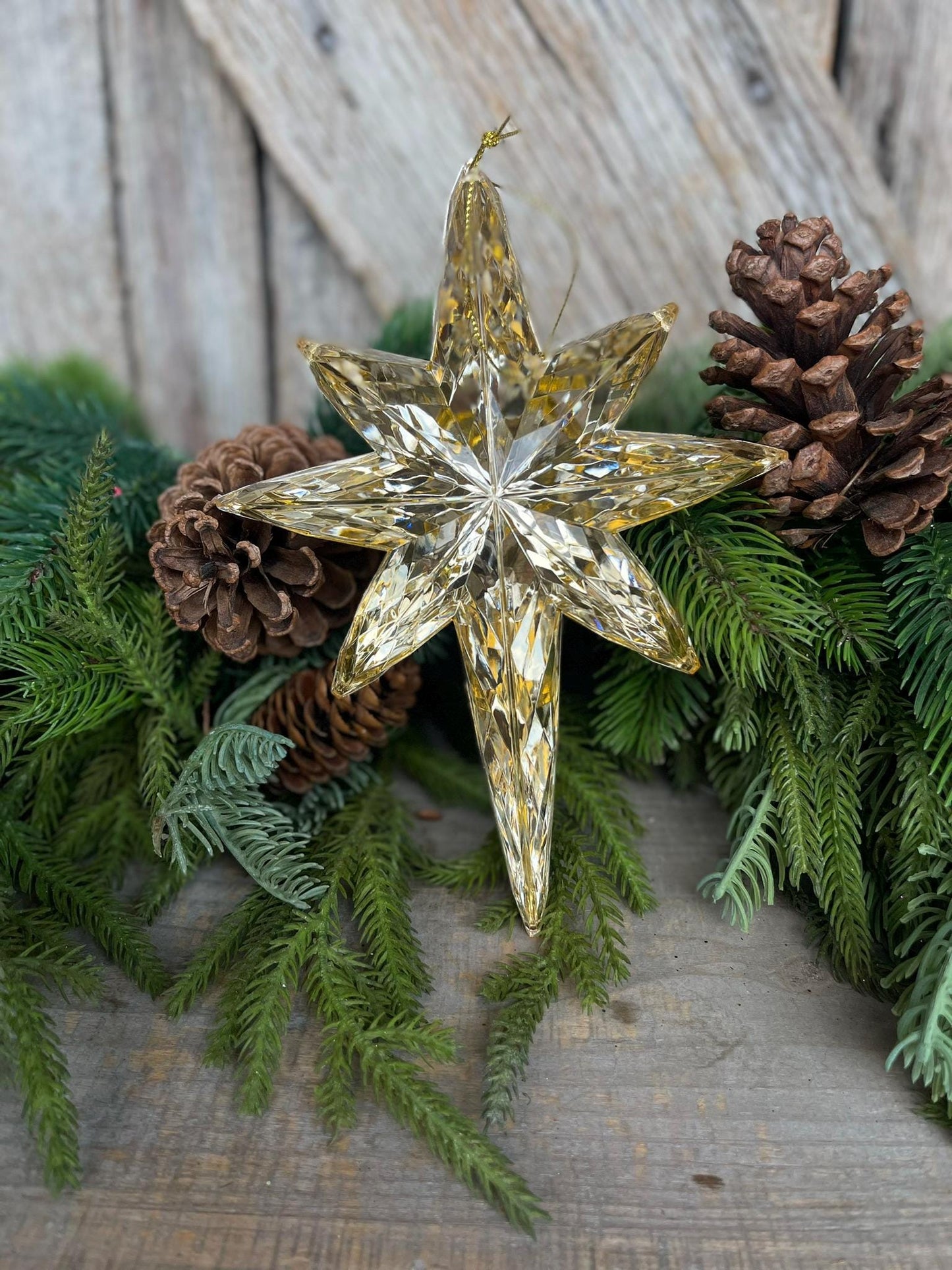 8" Gold Star Ornament, Bethleham Jewel Oranament, Star Ornament