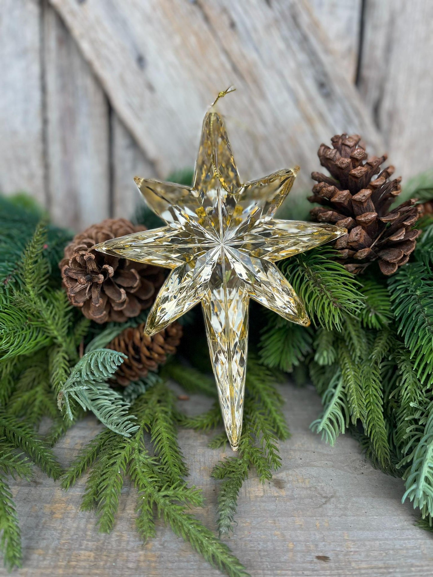 8" Gold Star Ornament, Bethleham Jewel Oranament, Star Ornament