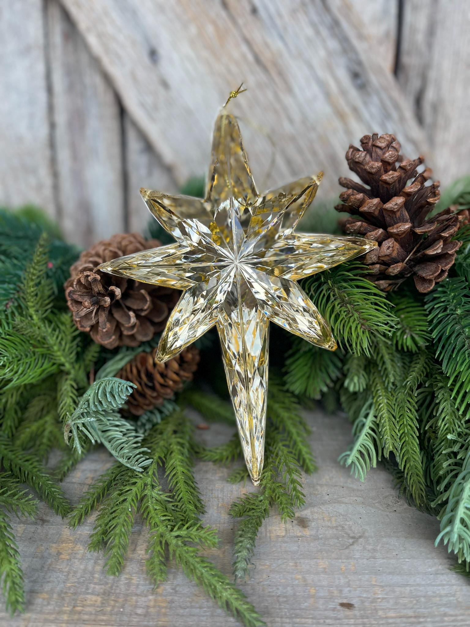 8" Gold Star Ornament, Bethleham Jewel Oranament, Star Ornament