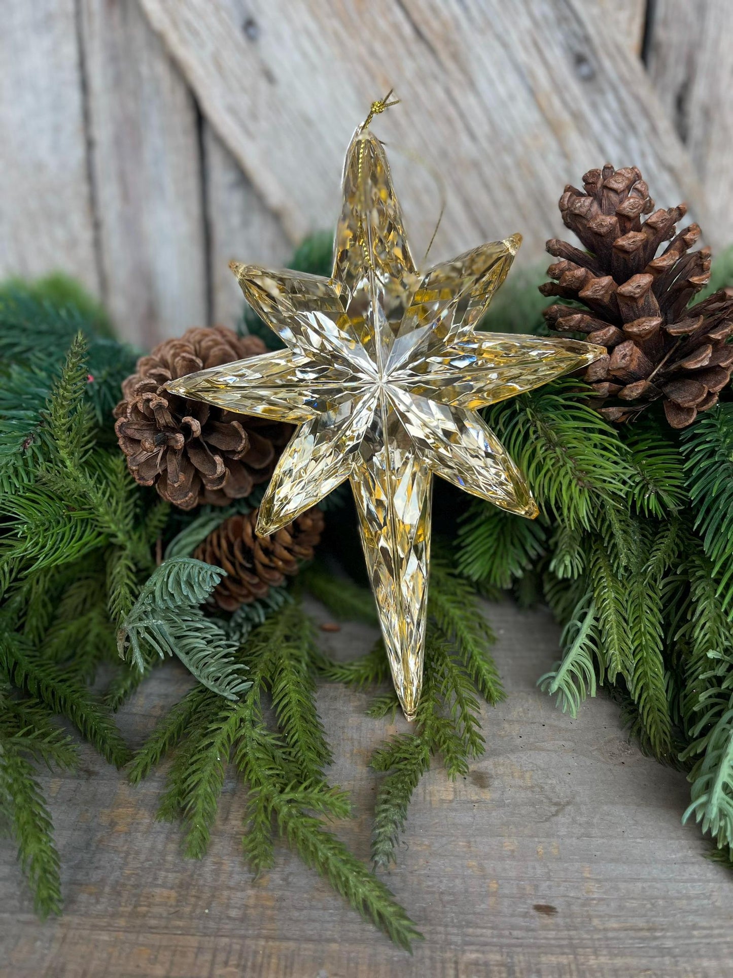 8" Gold Star Ornament, Bethleham Jewel Oranament, Star Ornament