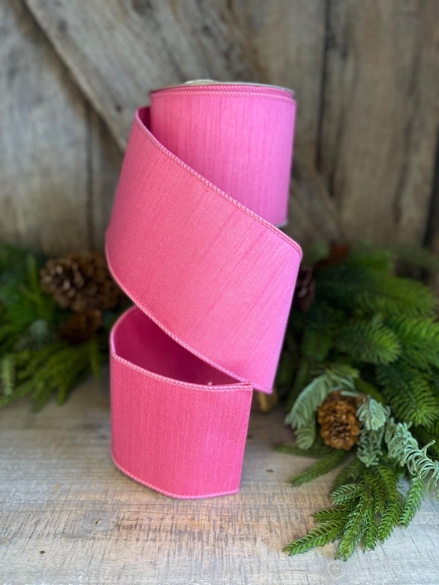 4” Pink Ribbon, Farrisilk ribbon, Dupion