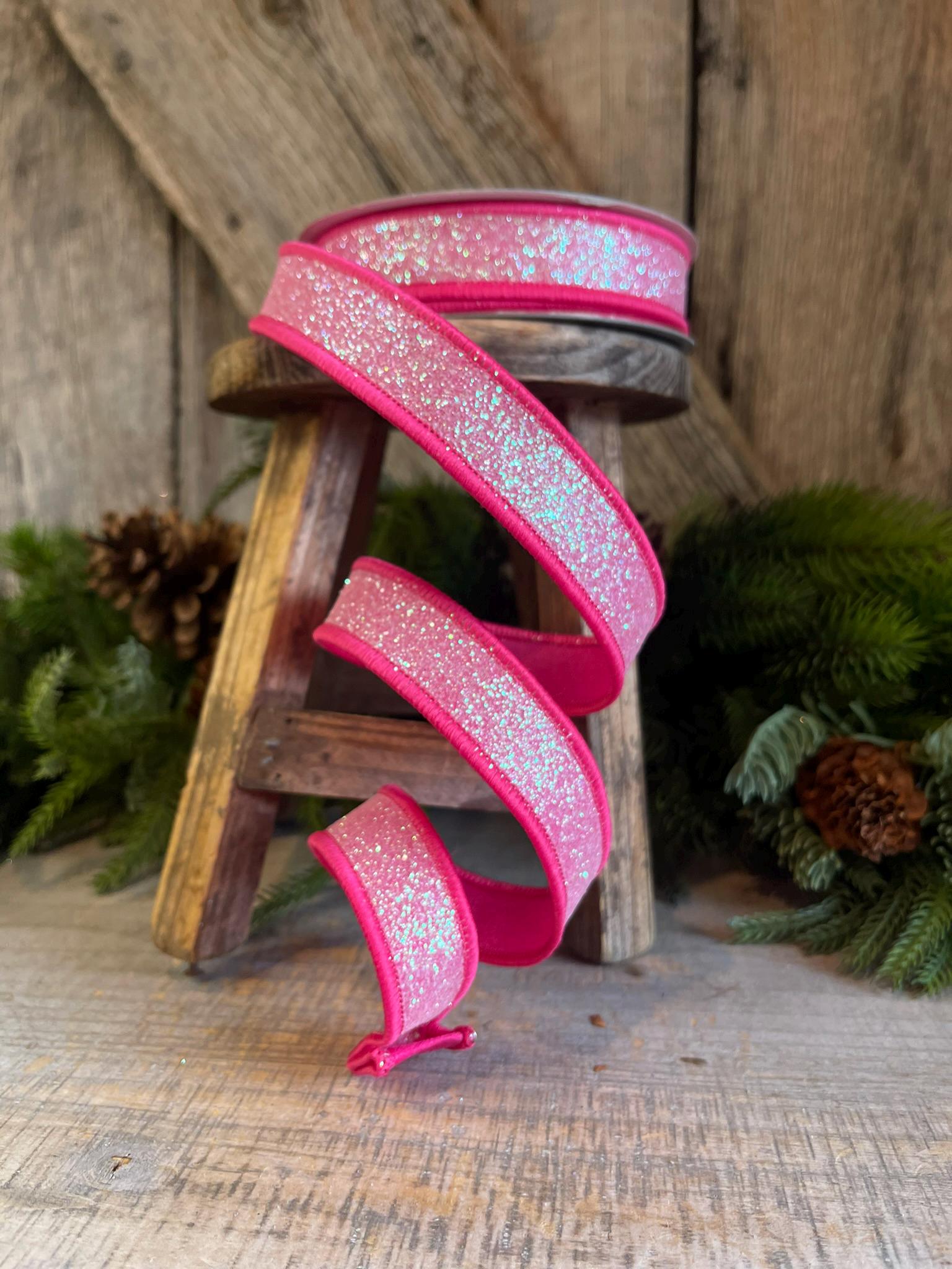 1" Hot Pink Sugar Frost Ribbon, Farrisilk Ribbon, Hot Pink Ribbon