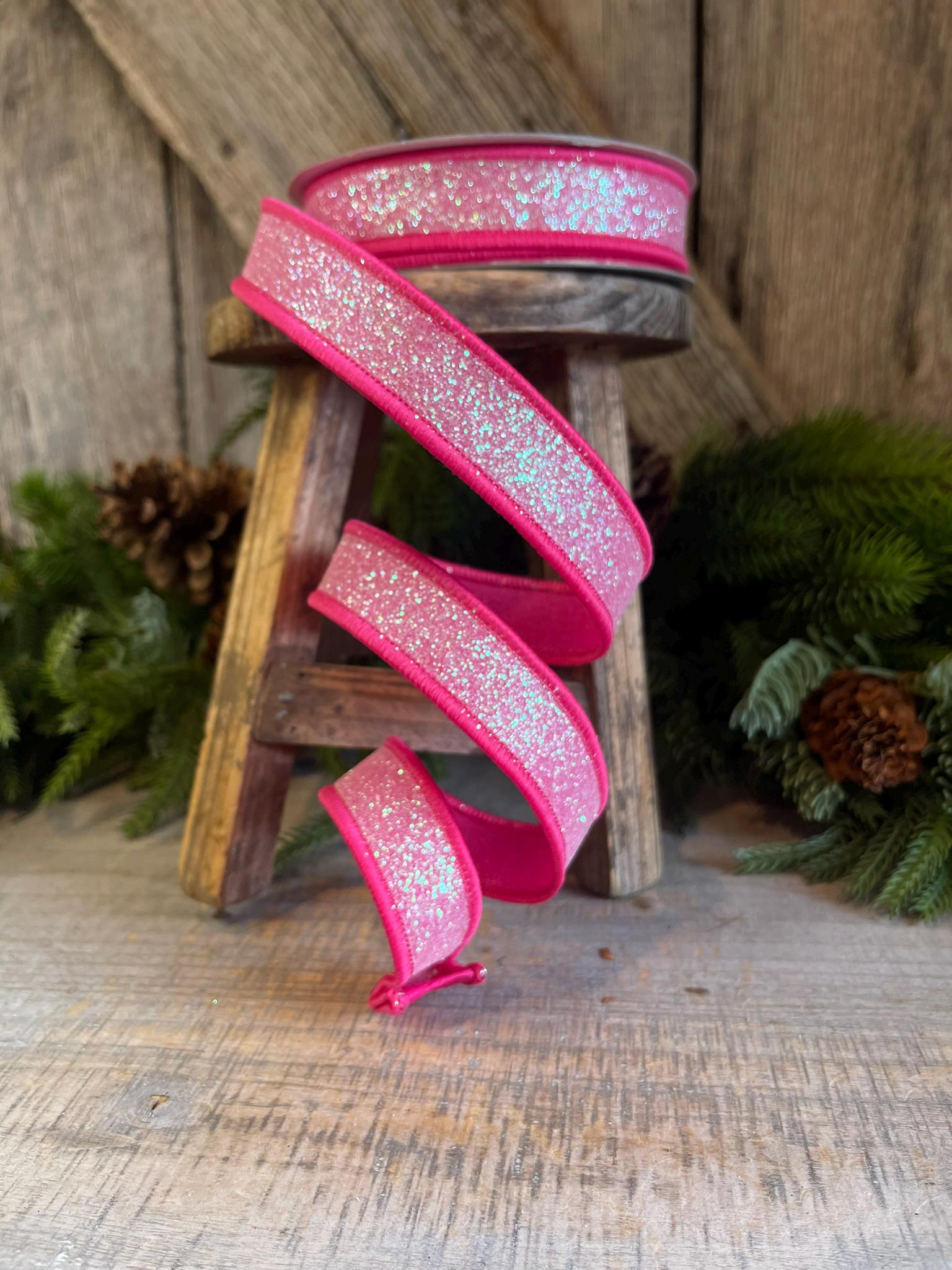 1" Hot Pink Sugar Frost Ribbon, Farrisilk Ribbon, Hot Pink Ribbon