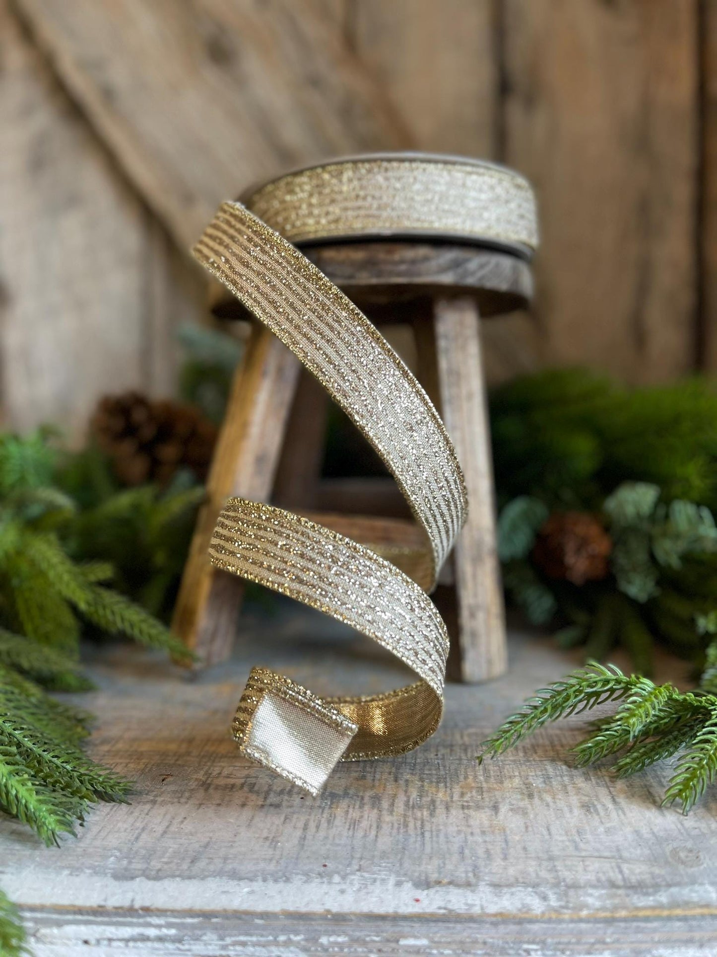 1" Platinum Gold Ribbon, Farrisilk Ribbon