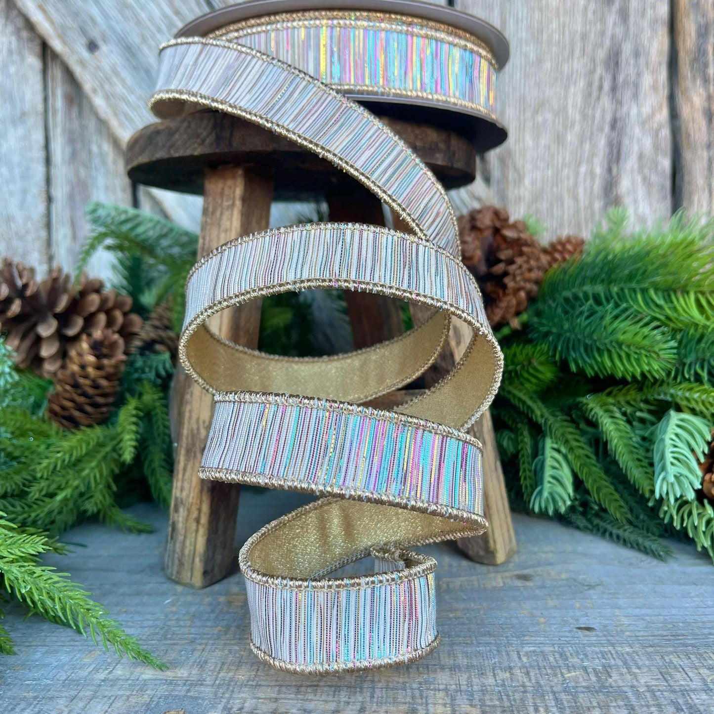1" Tinsel Ribbon, Farrisilk Ribbon