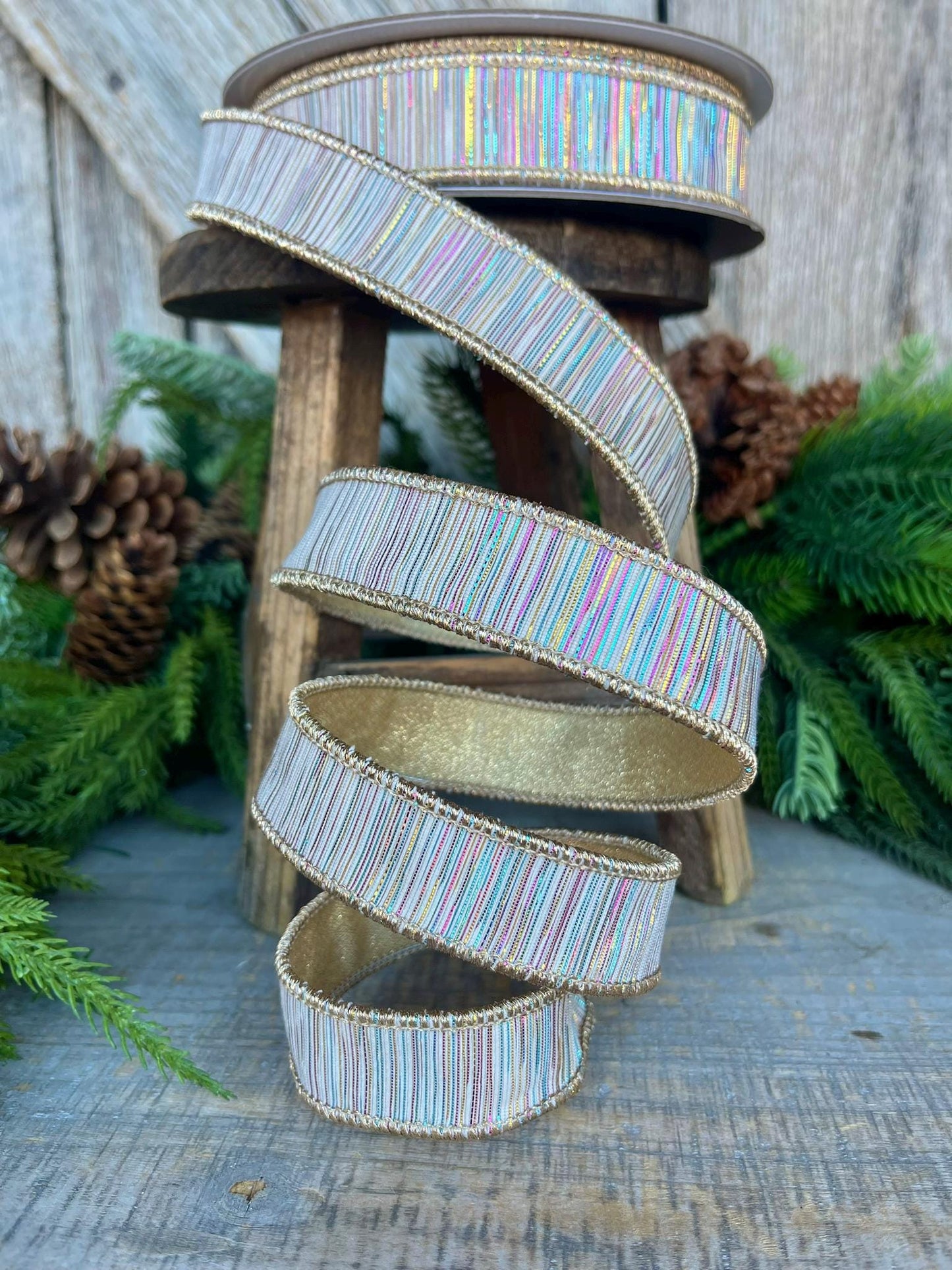 1" Tinsel Ribbon, Farrisilk Ribbon
