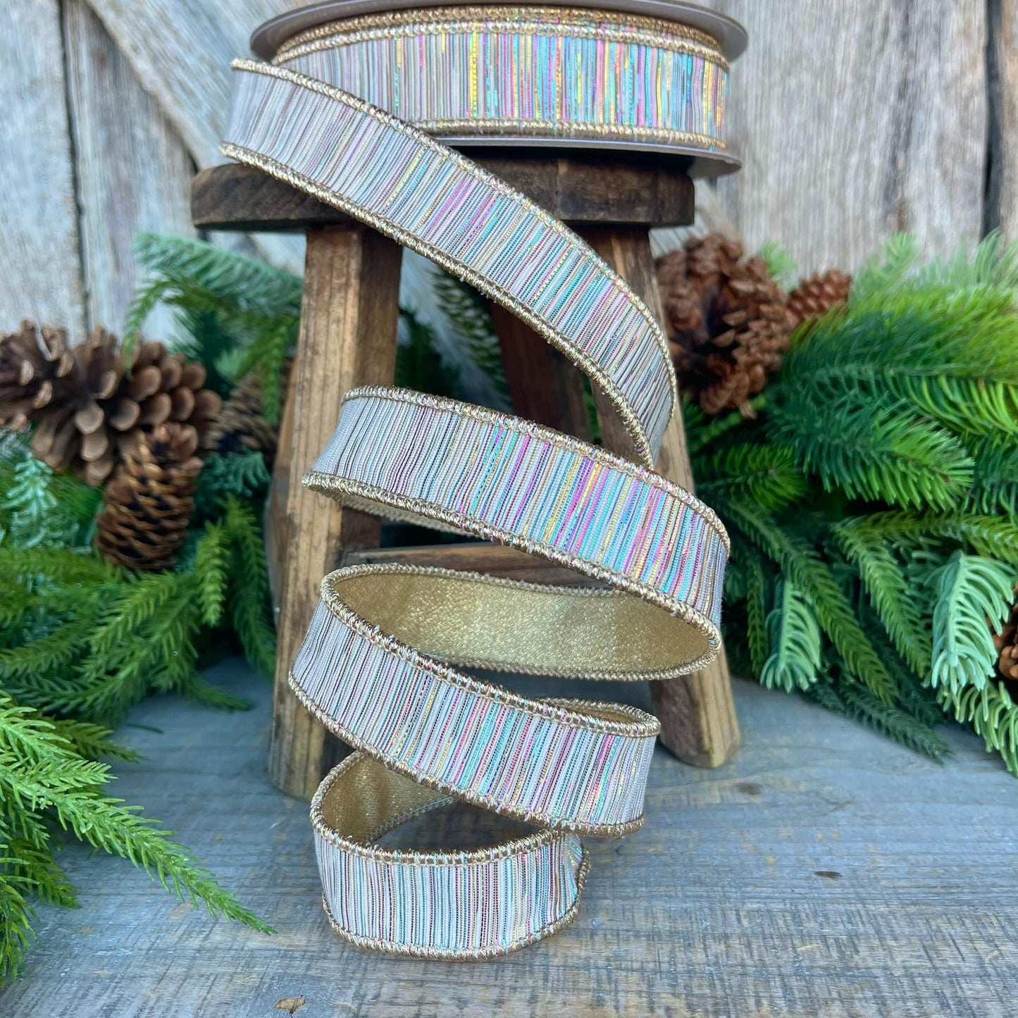 1" Tinsel Ribbon, Farrisilk Ribbon