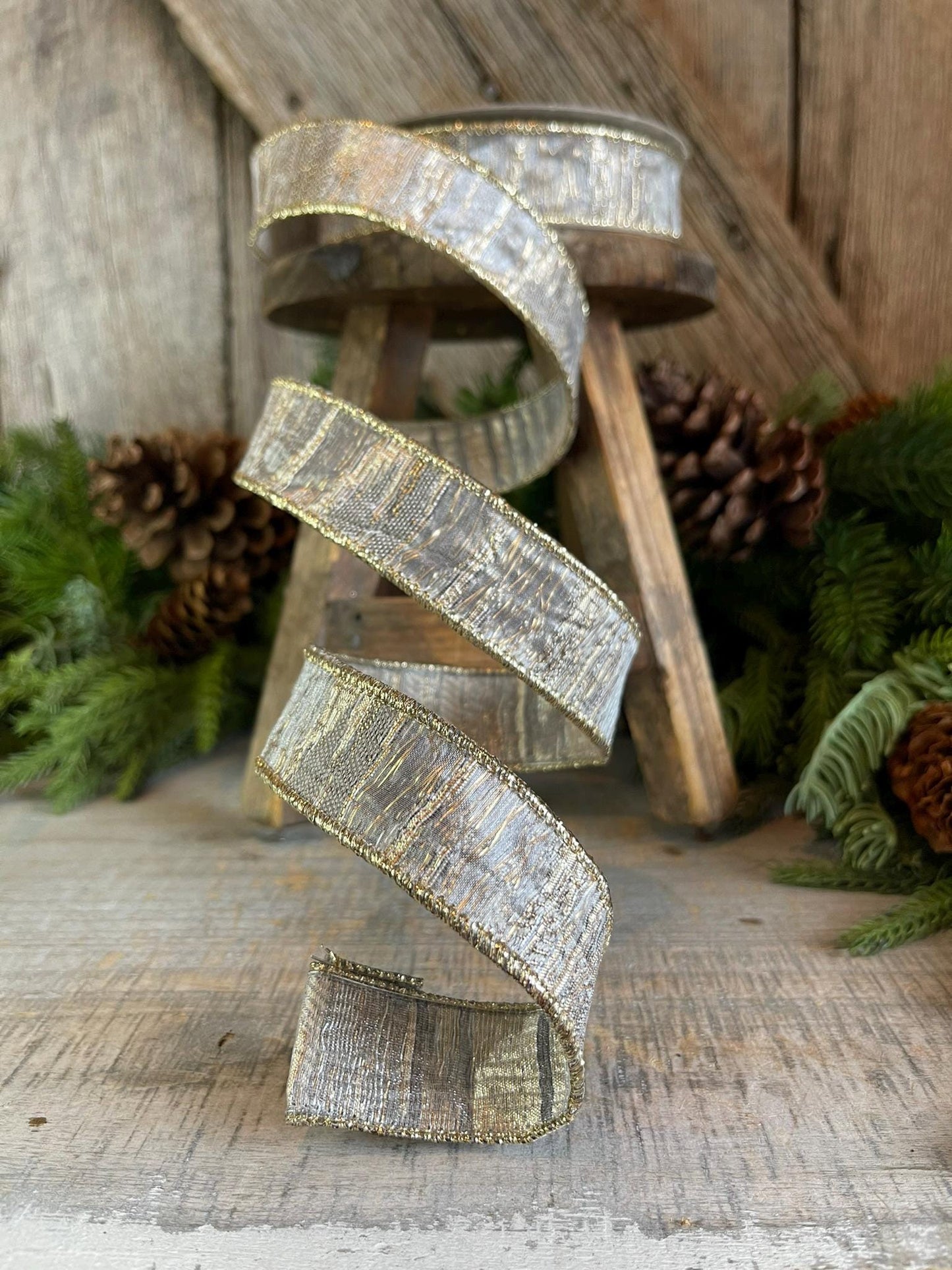 1" Pewter RIbbon, Farrisilk Ribbon