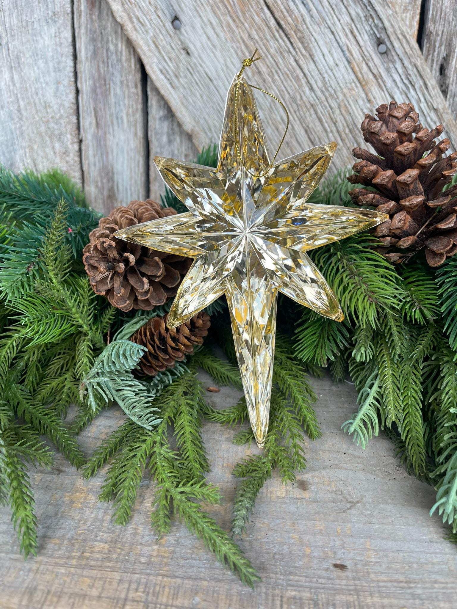 8" Gold Star Ornament, Bethleham Jewel Oranament, Star Ornament