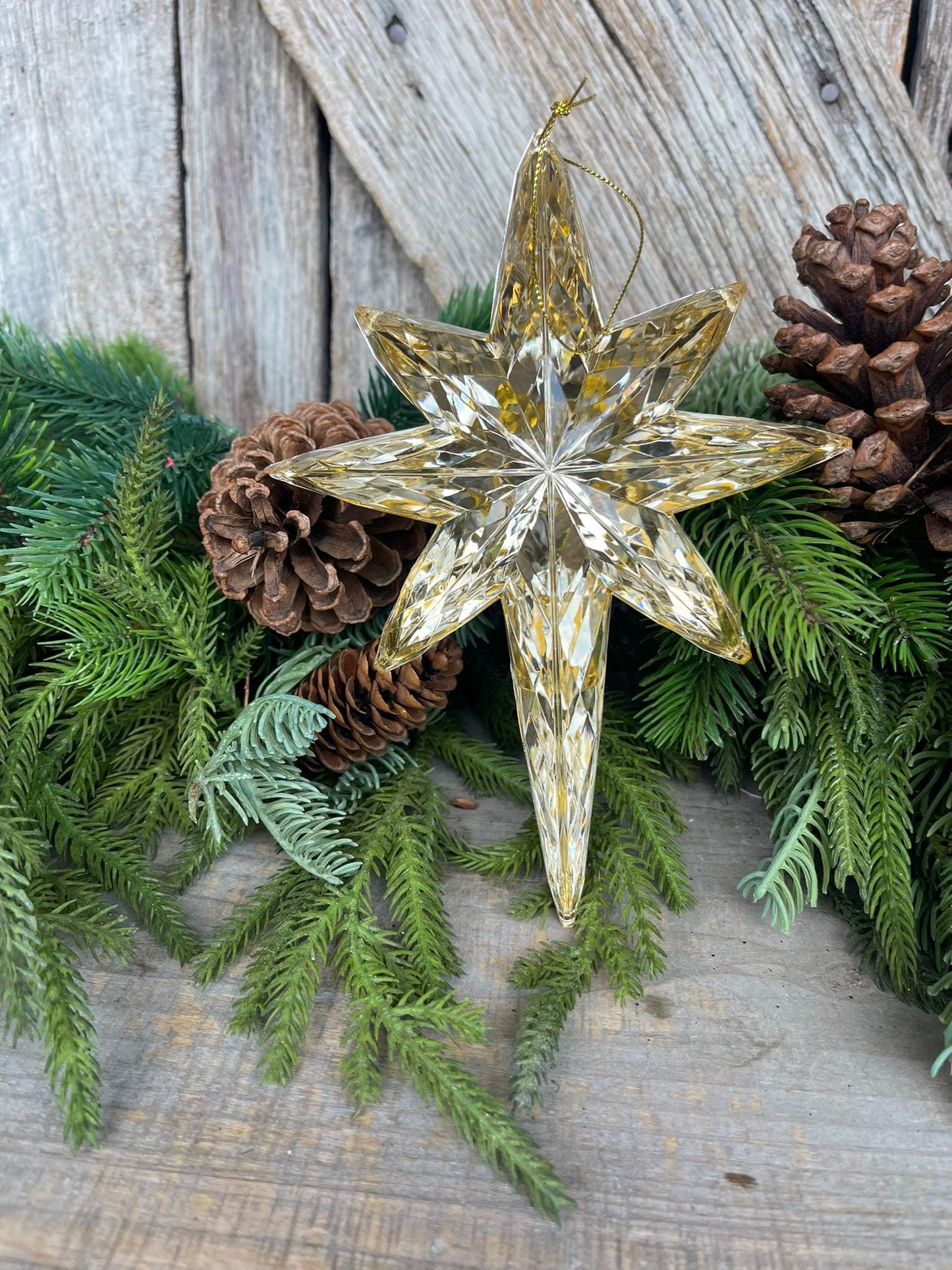 8" Gold Star Ornament, Bethleham Jewel Oranament, Star Ornament