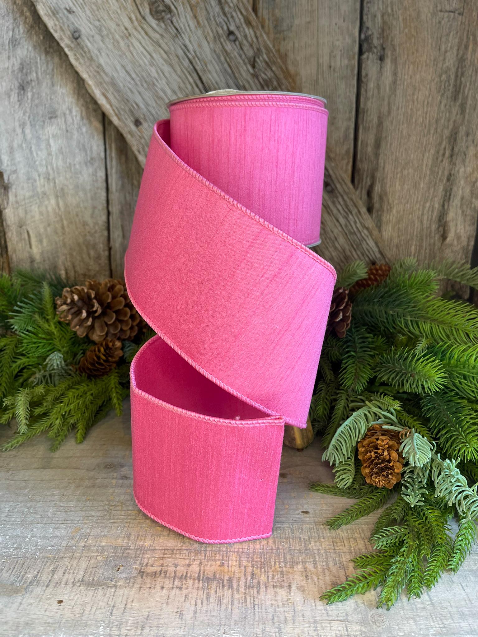 4” Pink Ribbon, Farrisilk ribbon, Dupion