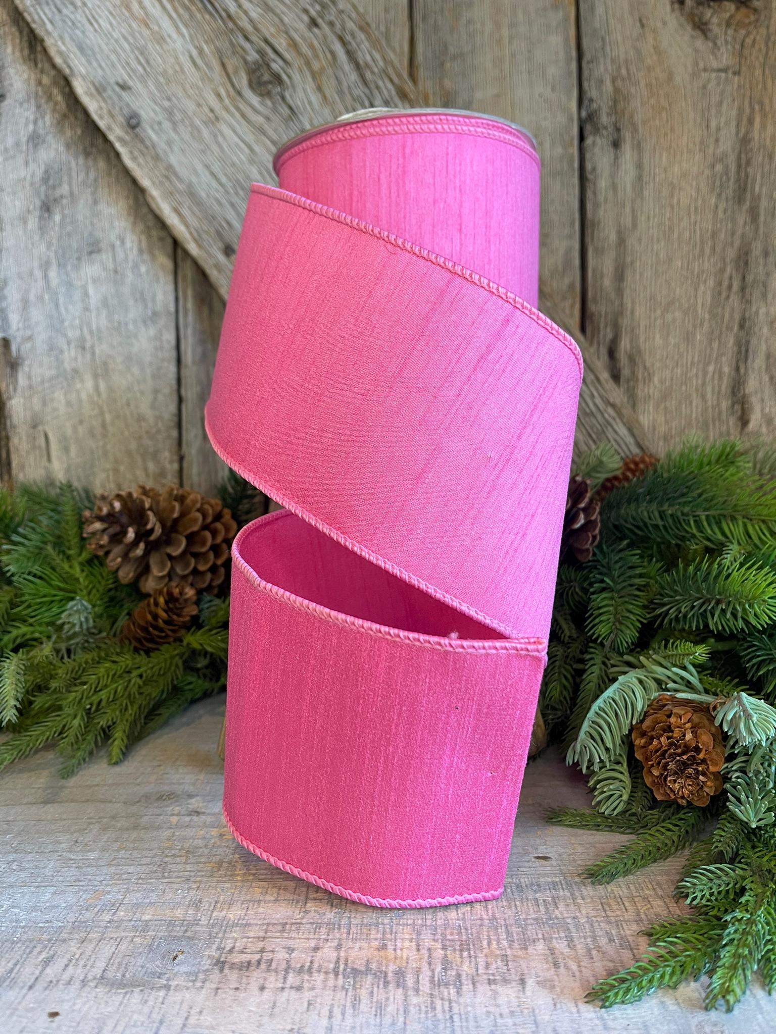 4” Pink Ribbon, Farrisilk ribbon, Dupion