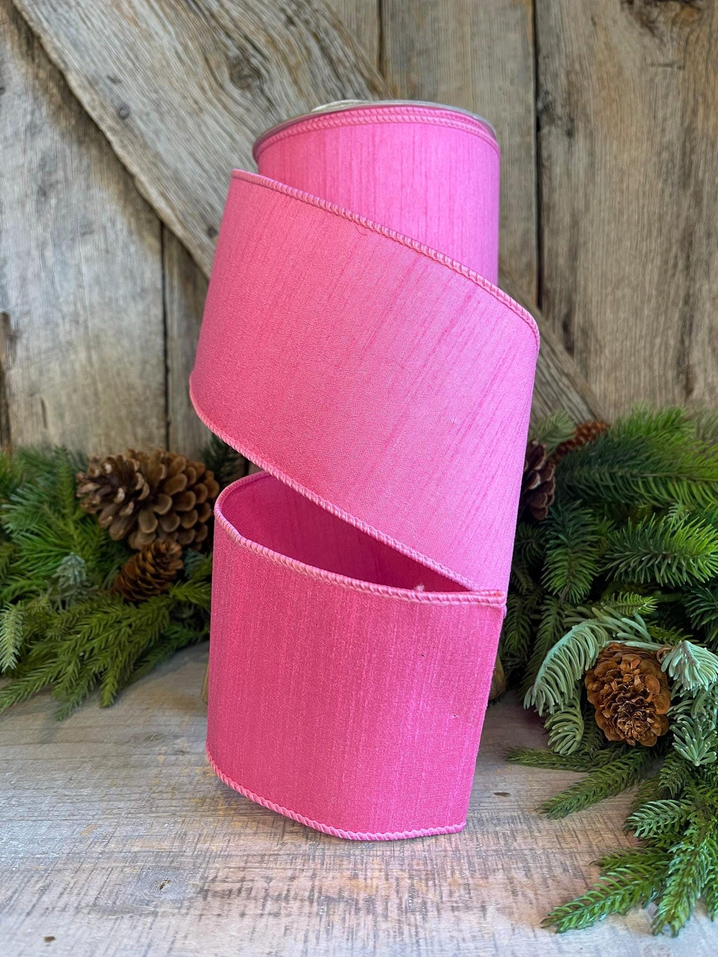 4” Pink Ribbon, Farrisilk ribbon, Dupion