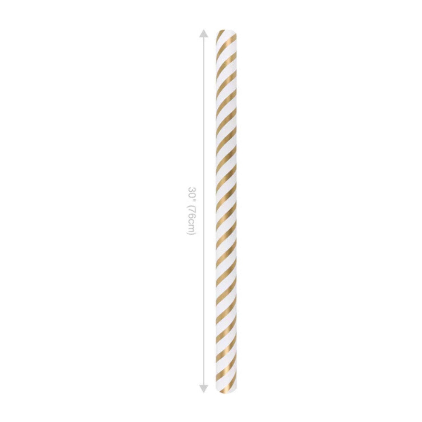 30" x 10' White Gold Diagonal Stripe Wrapping Paper, White and Gold Wrapping Paper, Christmas Wrapping Paper