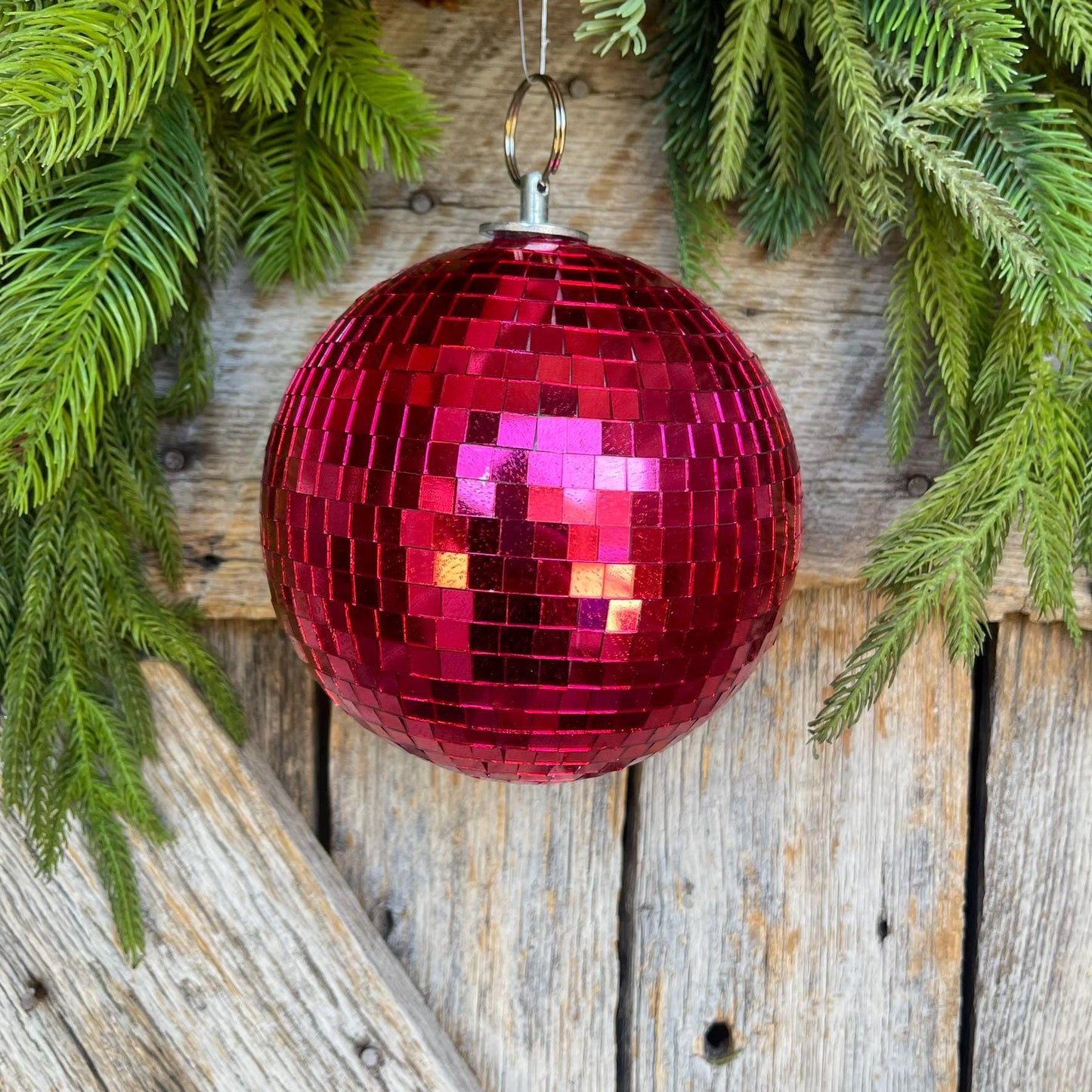 6" Hot Pink Disco Ball Ornament, Hot pink Disco Ball, Large Pink Ornament