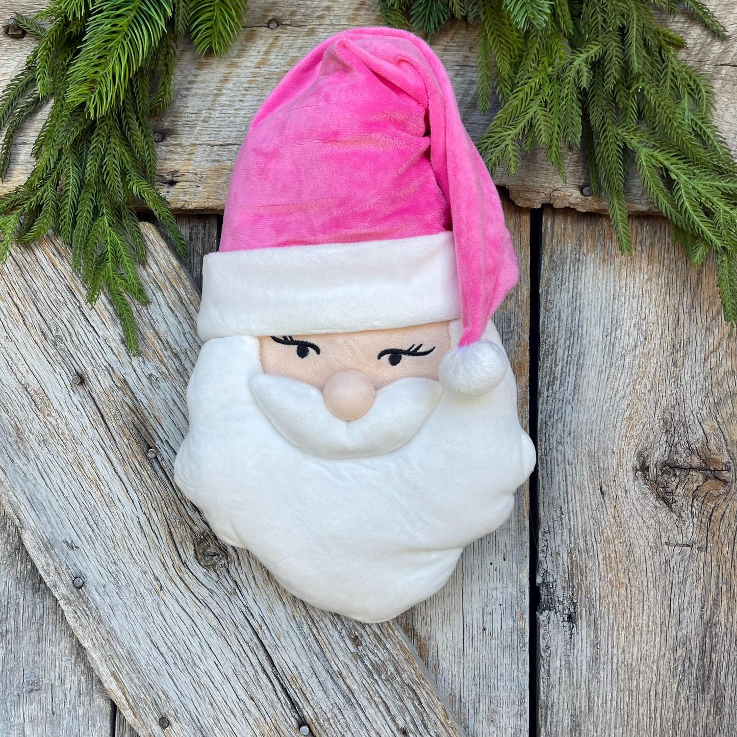 15" Pink Santa Ornament, Pink Santa Wreath Attachment