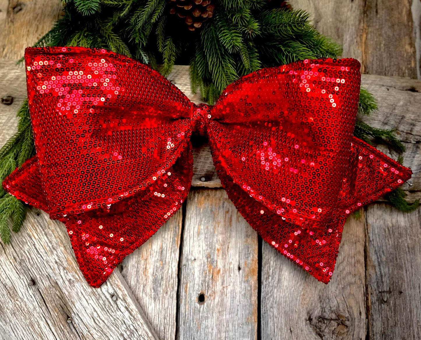 24" Red Sequin Bow, Farrisilk Bow