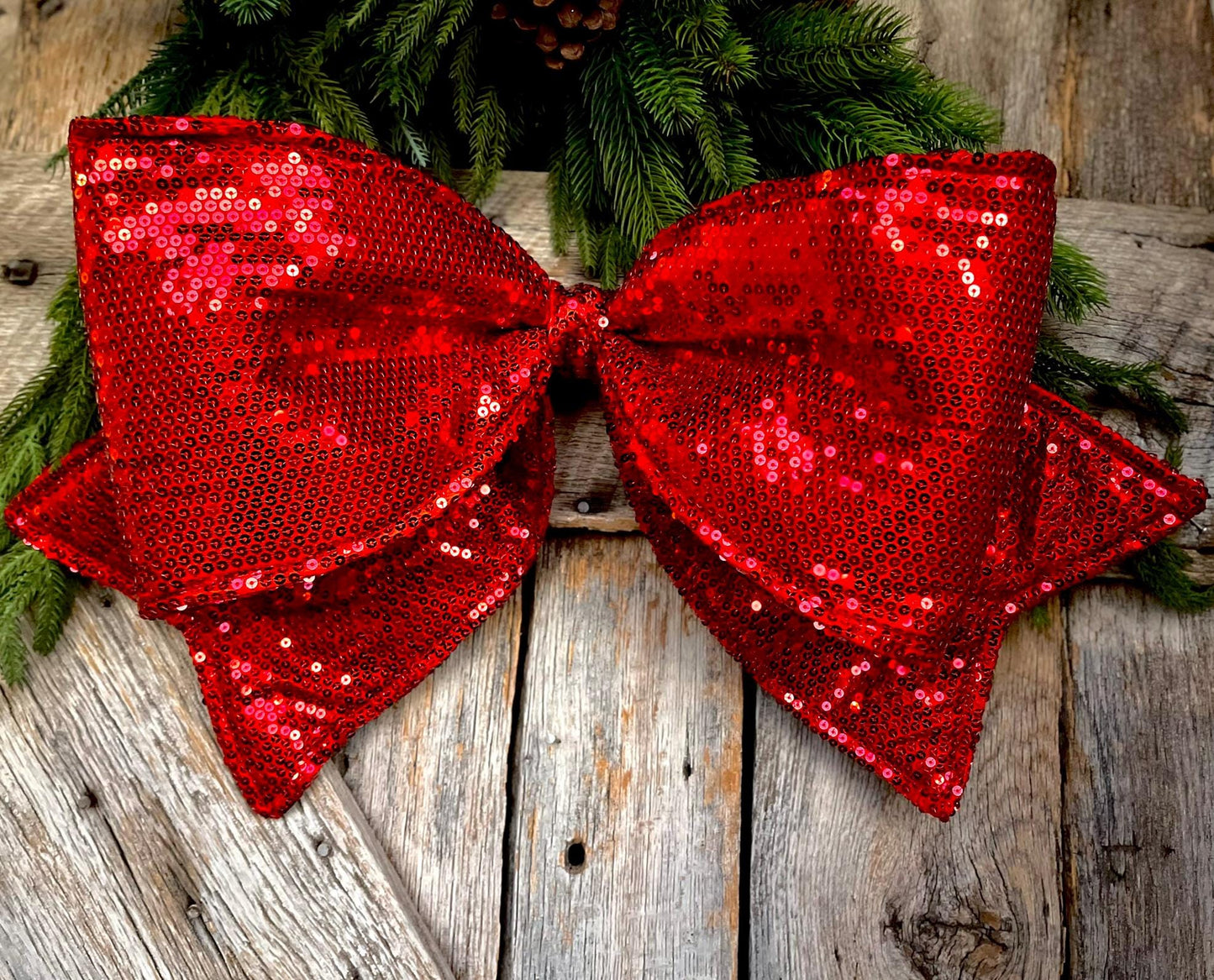 24" Red Sequin Bow, Farrisilk Bow