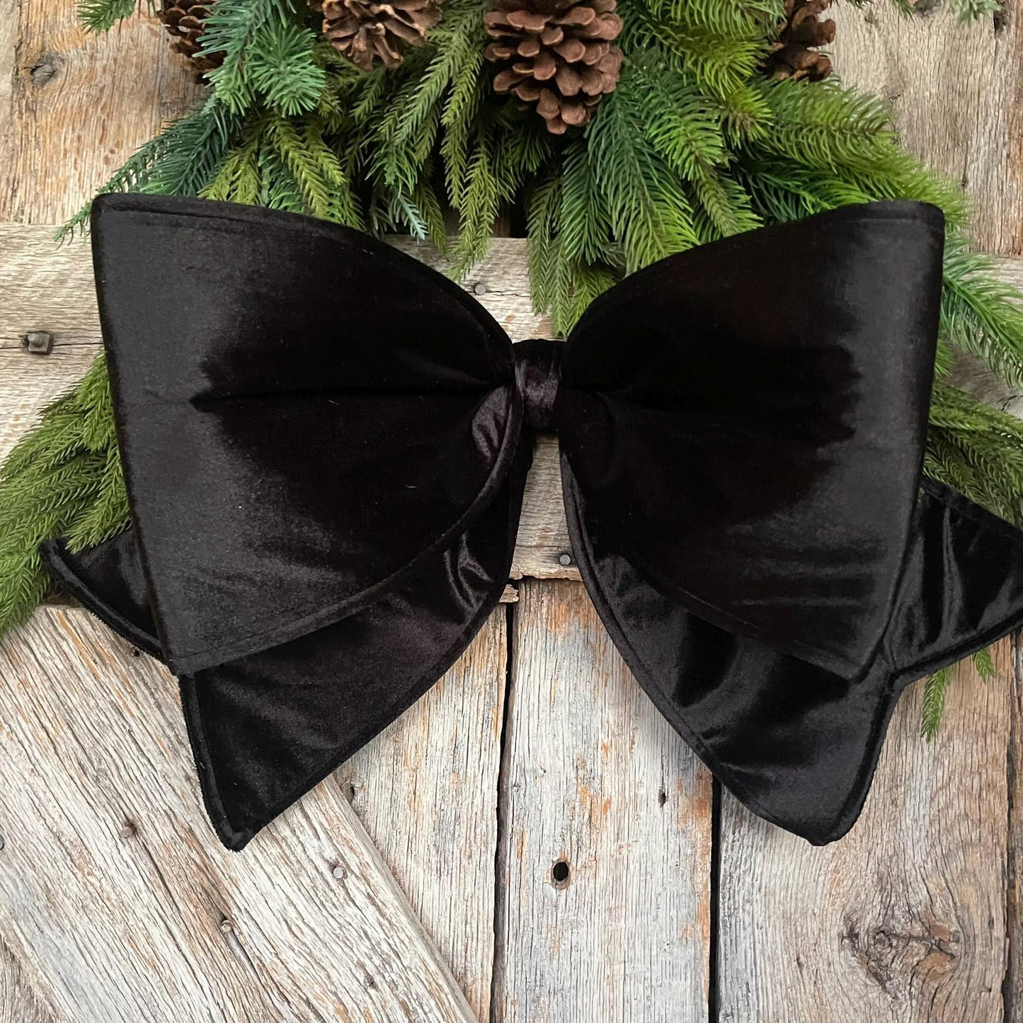 24" Black Velvet Bow, Farrisilk Bow, Tree Bow