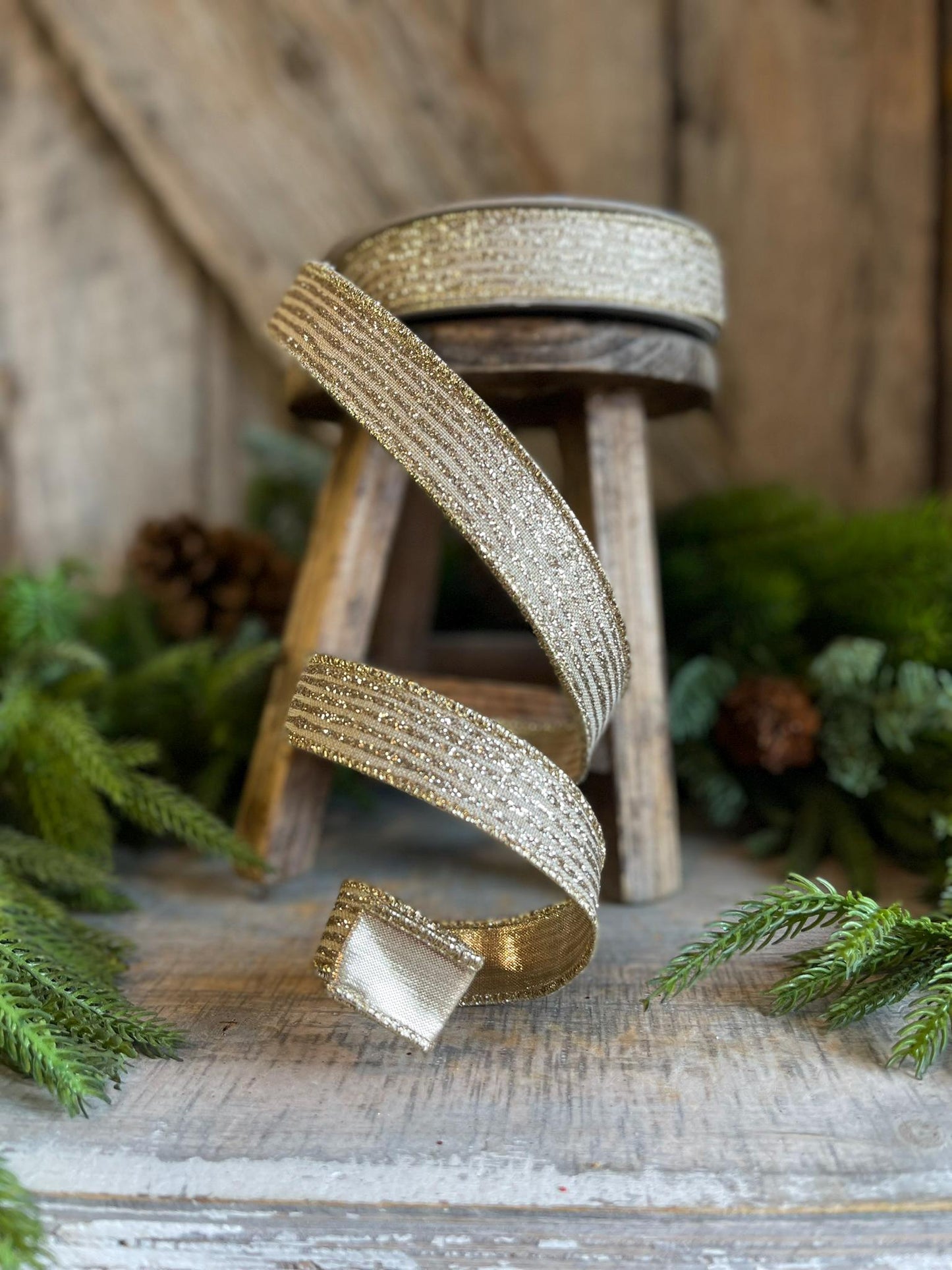 1" Platinum Gold Ribbon, Farrisilk Ribbon