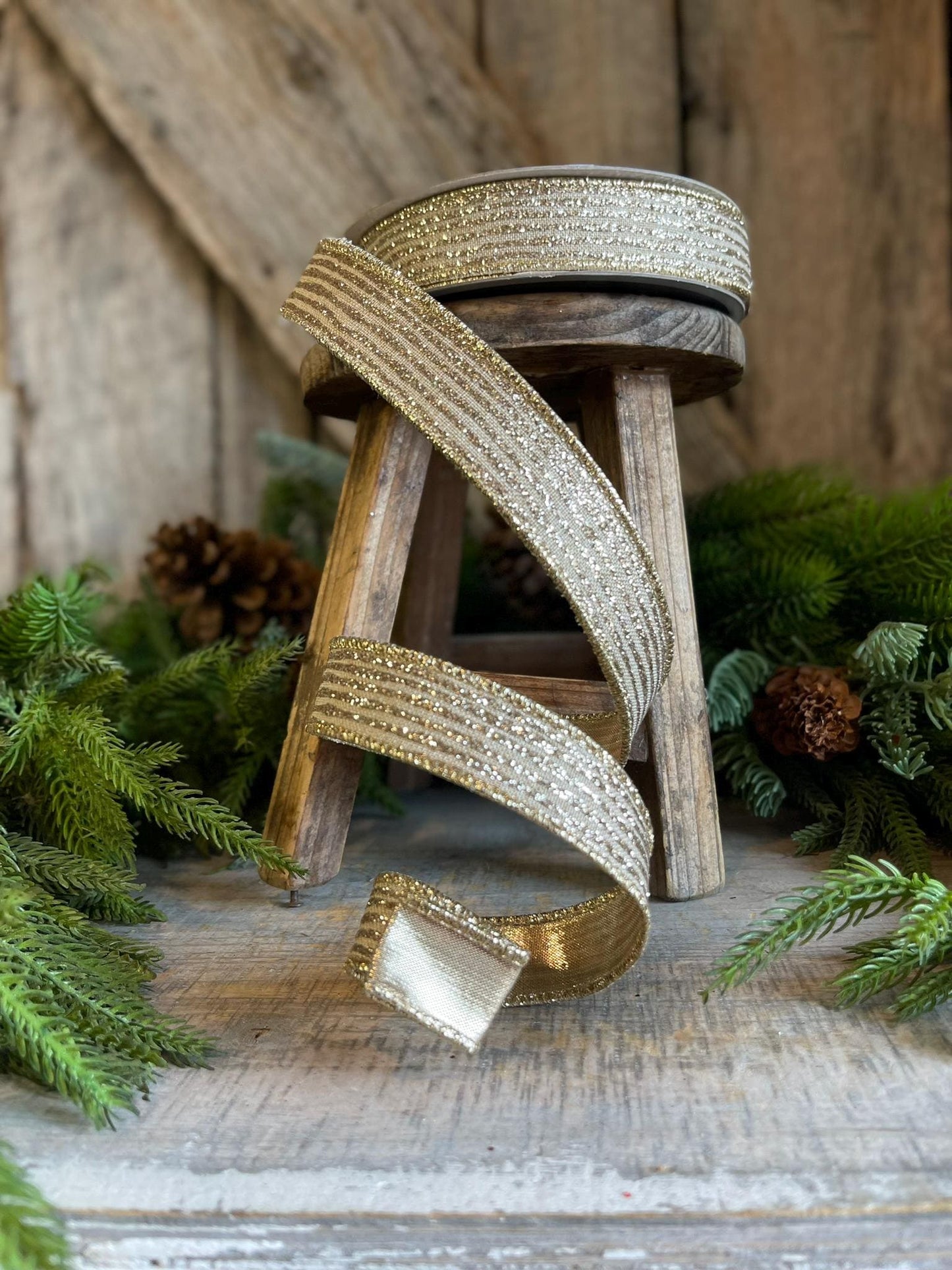 1" Platinum Gold Ribbon, Farrisilk Ribbon