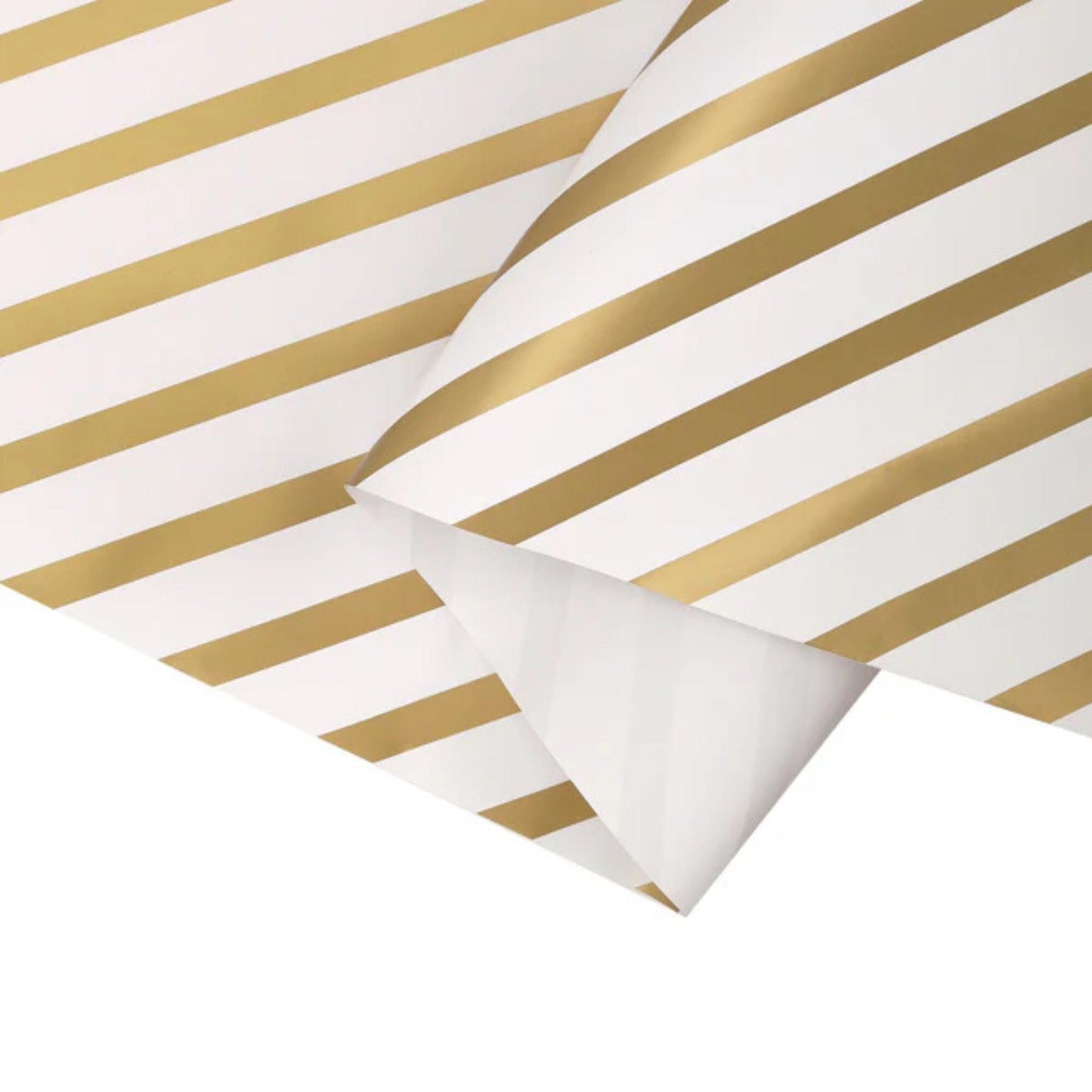 30" x 10' White Gold Diagonal Stripe Wrapping Paper, White and Gold Wrapping Paper, Christmas Wrapping Paper