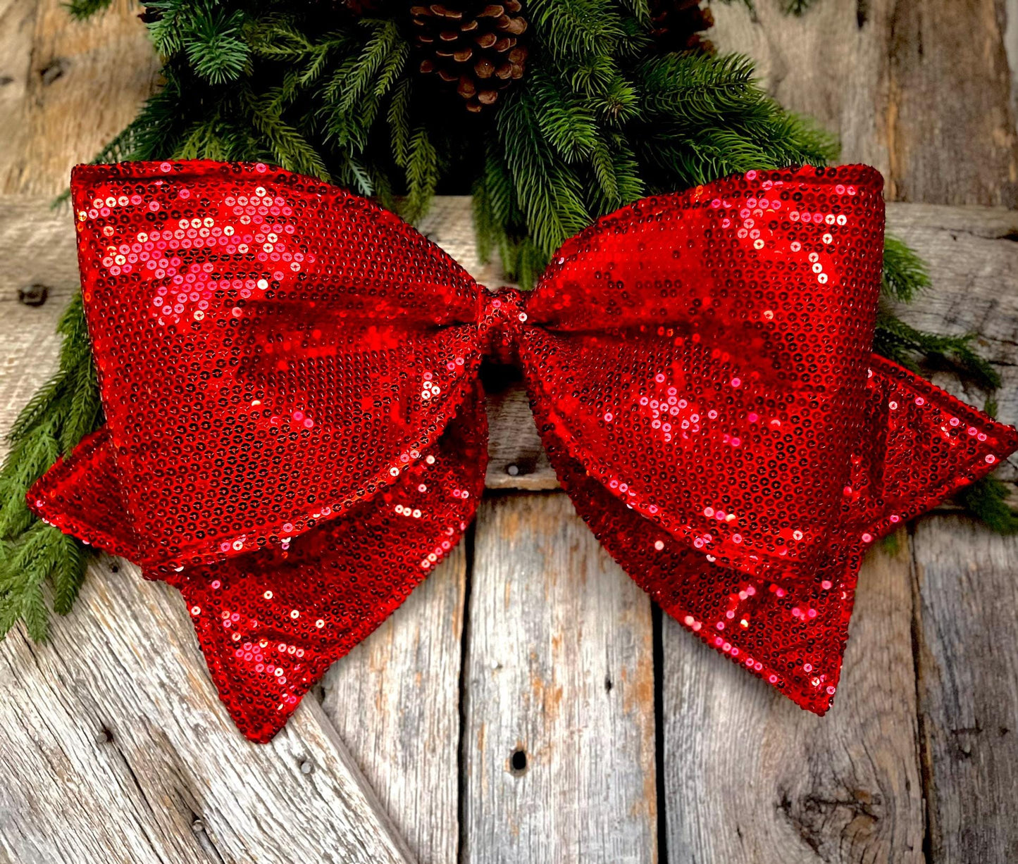 24" Red Sequin Bow, Farrisilk Bow