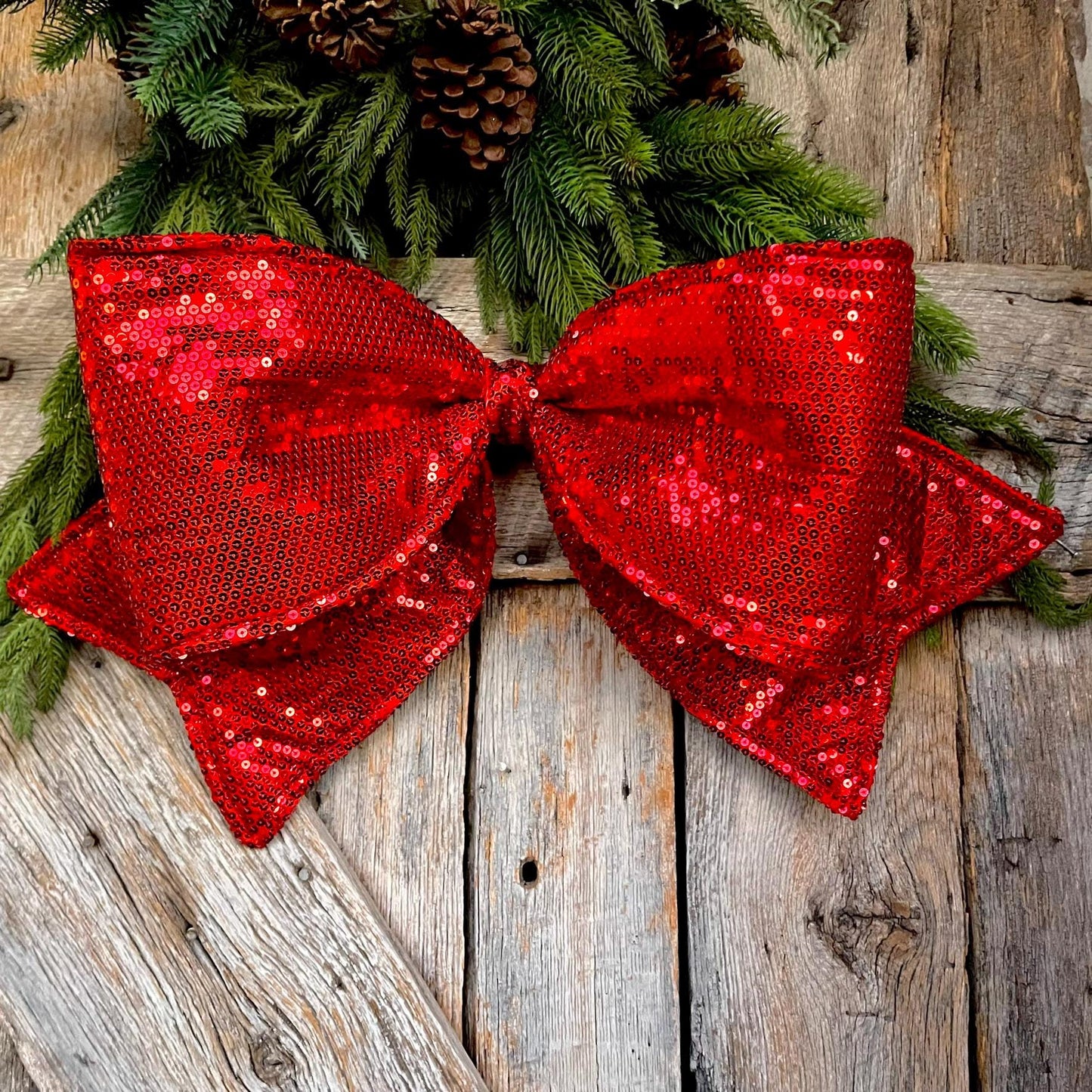 24" Red Sequin Bow, Farrisilk Bow