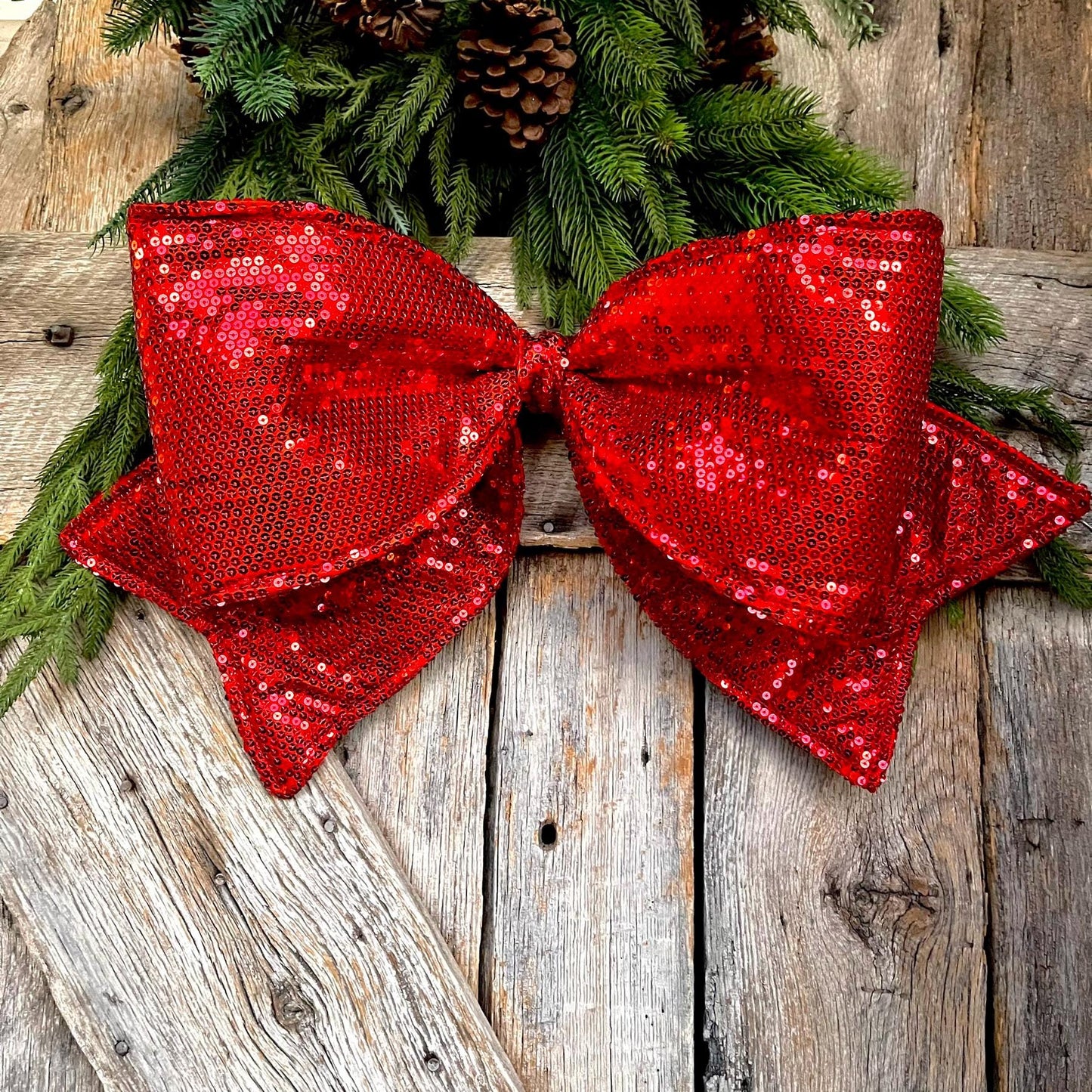 24" Red Sequin Bow, Farrisilk Bow