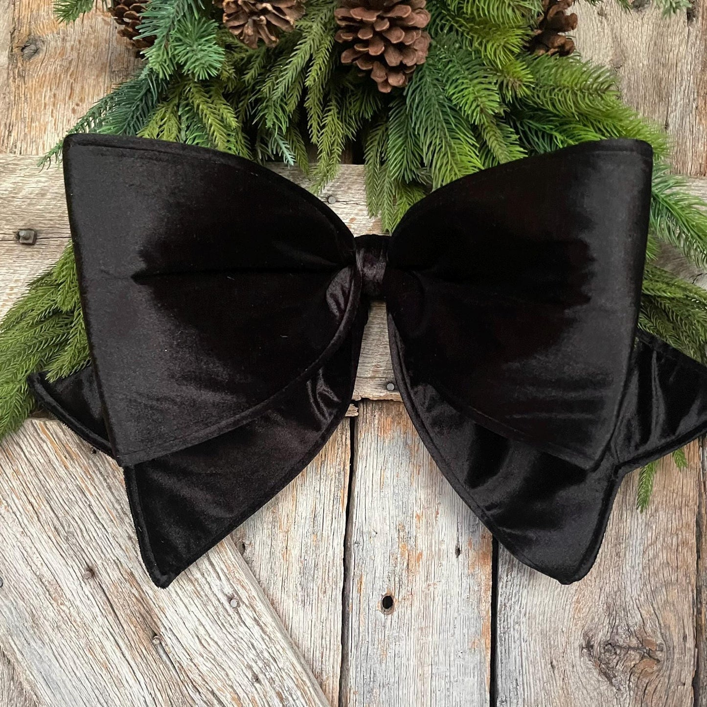 24" Black Velvet Bow, Farrisilk Bow, Tree Bow