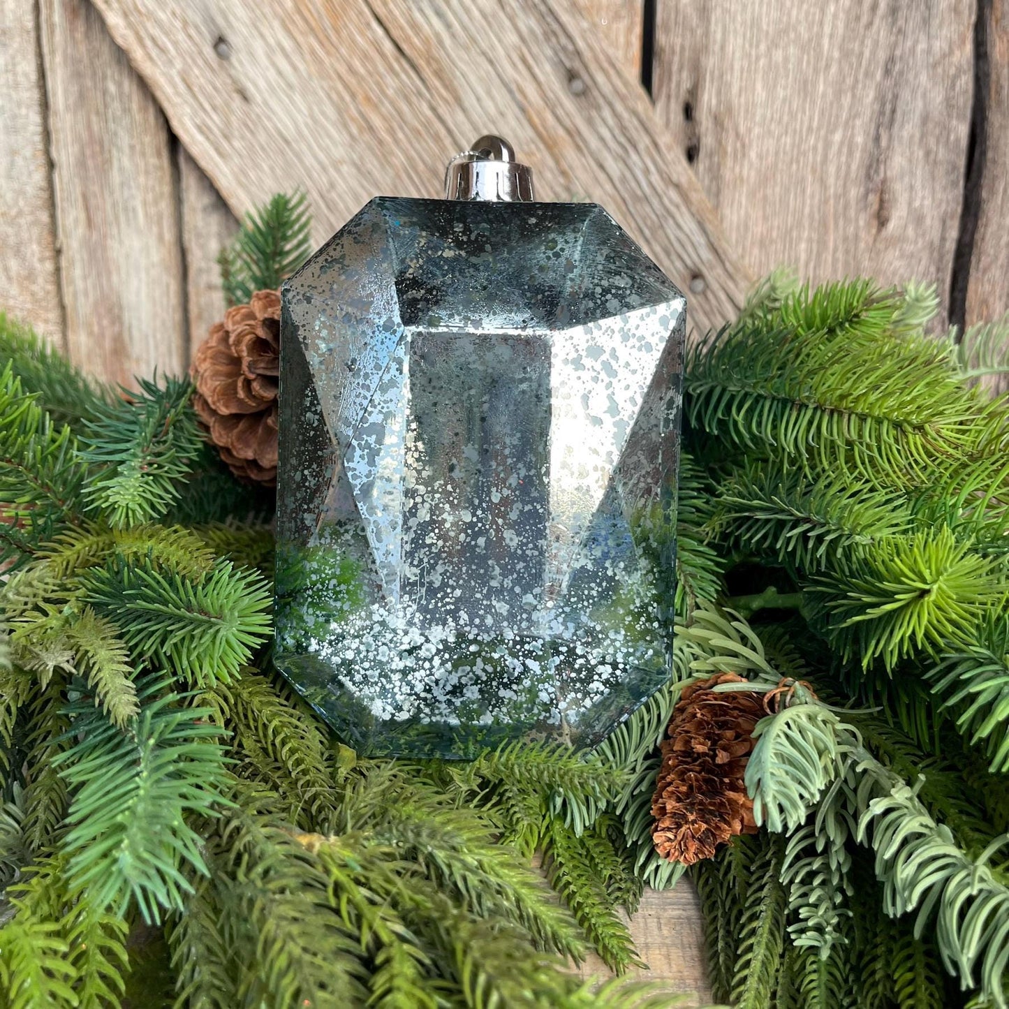 7" Antique Look Blue Turquoise Jewel, Christmas Jewel Ornament, Blue Gem Ornament,Christmas Ornament,Blue Diamond Christmas Ornament,XJ5518H