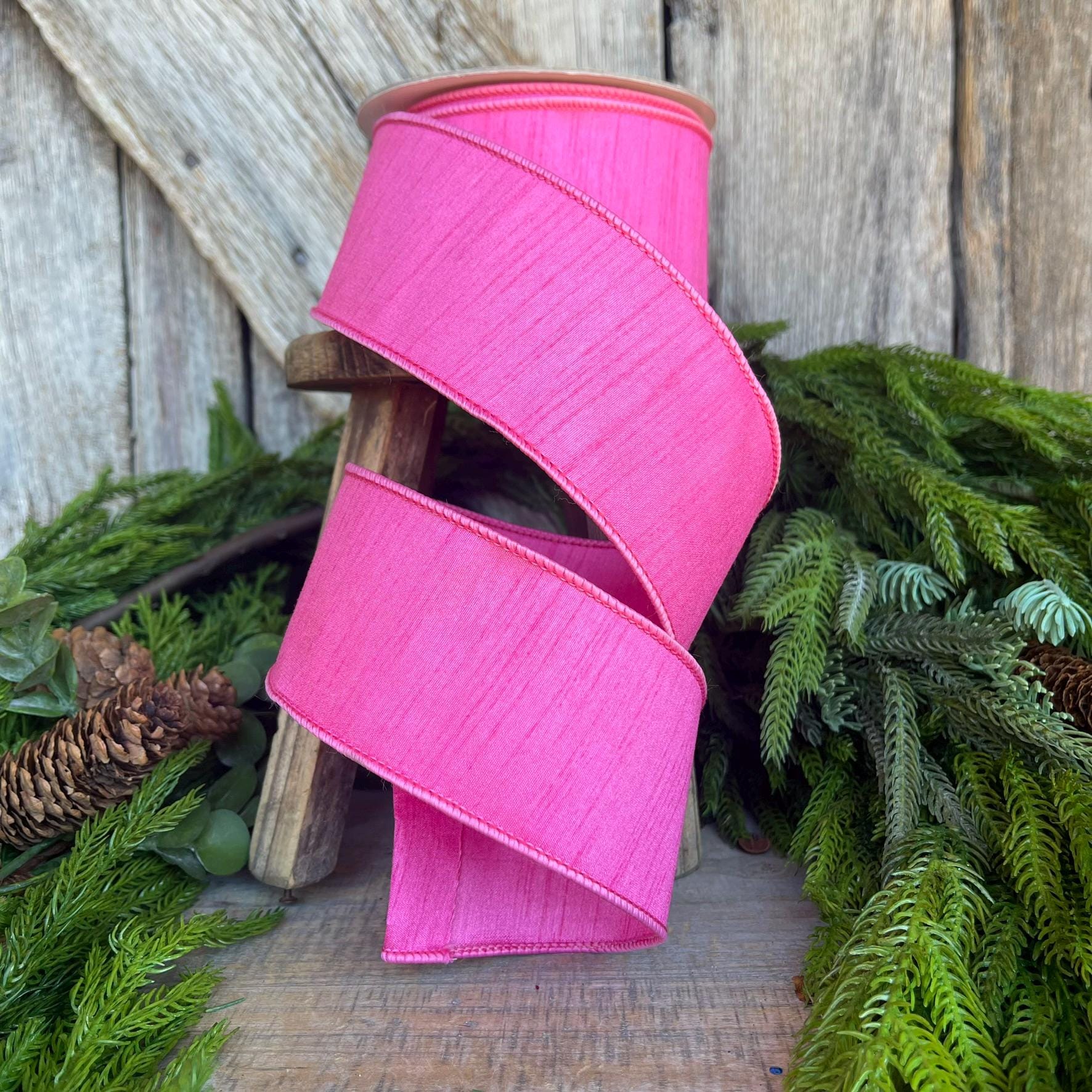 2.5” Pink Ribbon, Farrisilk ribbon, Dupion