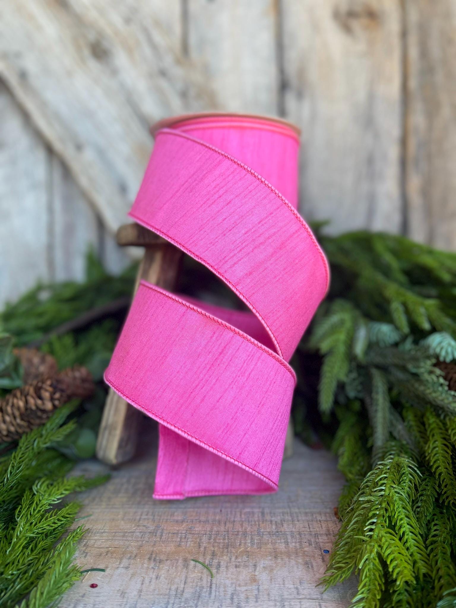 2.5” Pink Ribbon, Farrisilk ribbon, Dupion