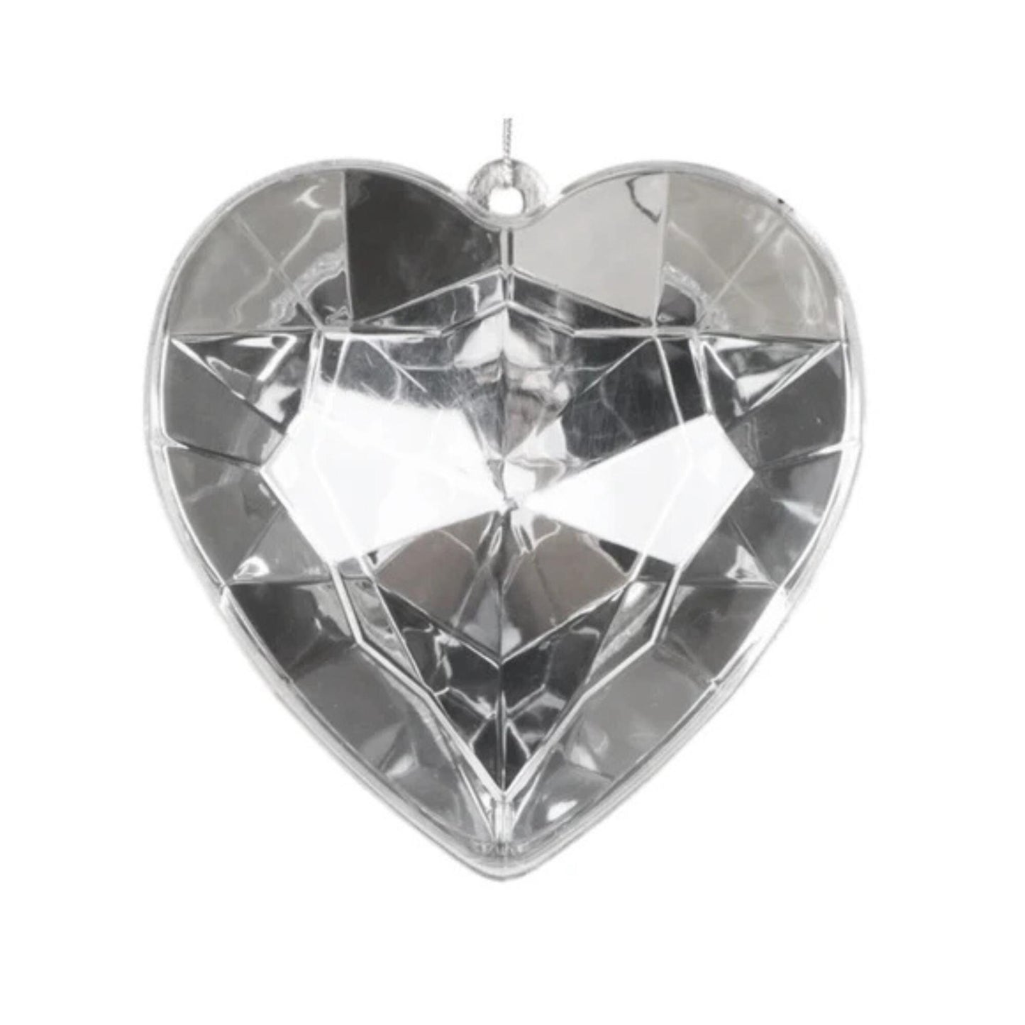 8" Clear Heart Jewel Ornament, Farrisilk Heart Ornament, Valentine Heart