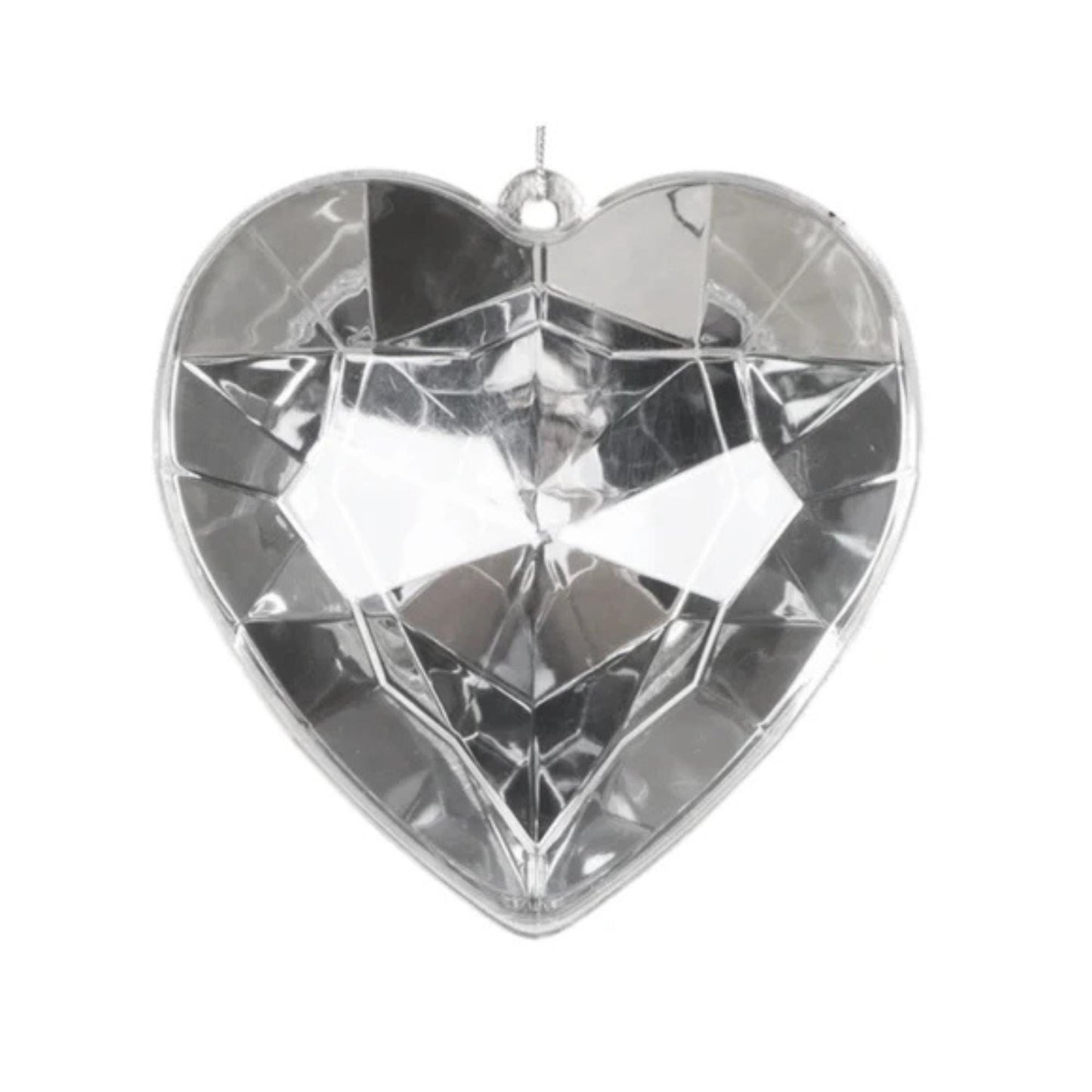 8" Clear Heart Jewel Ornament, Farrisilk Heart Ornament, Valentine Heart