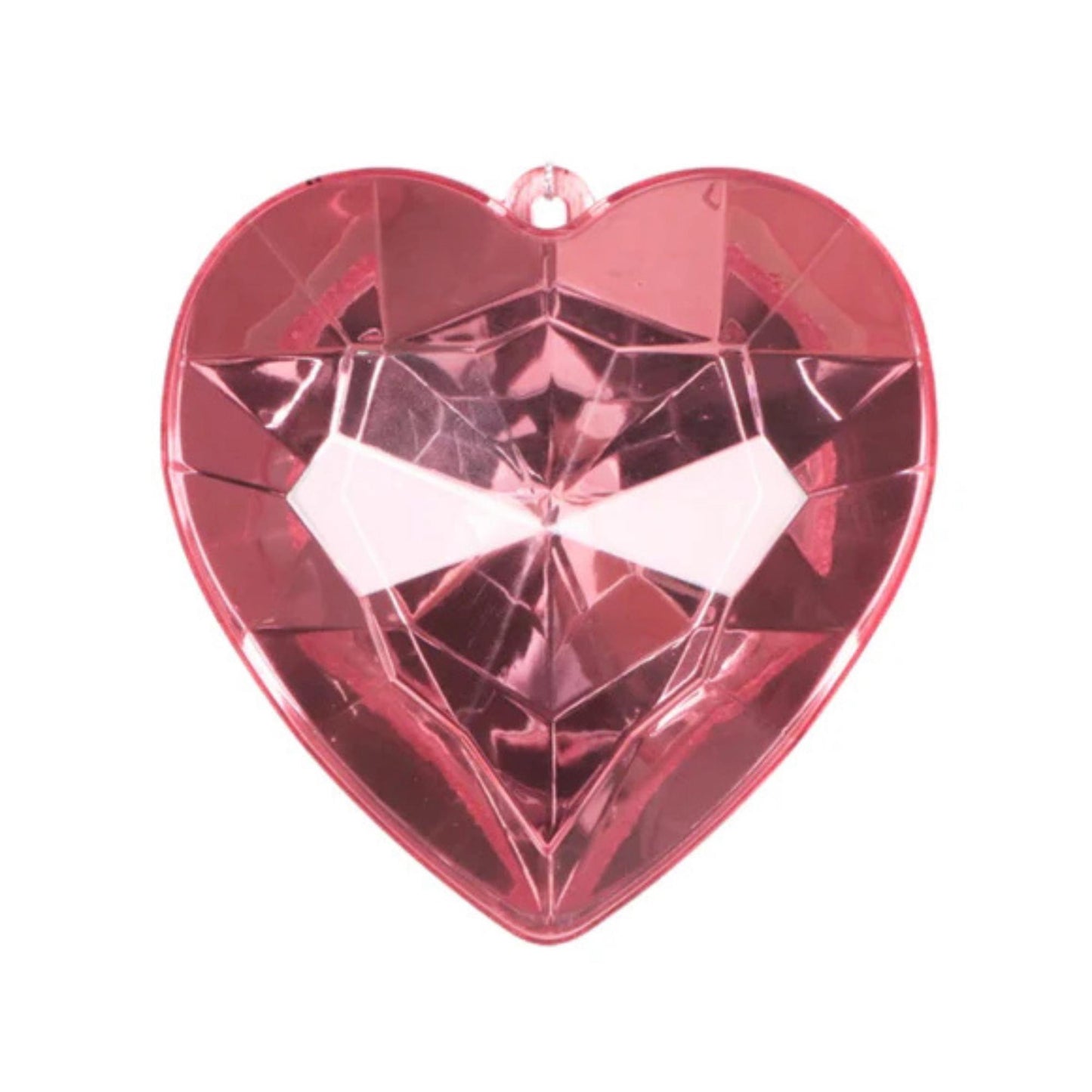8" Light Pink Heart Jewel Ornament, Farrisilk Heart Ornament, Valentine Heart