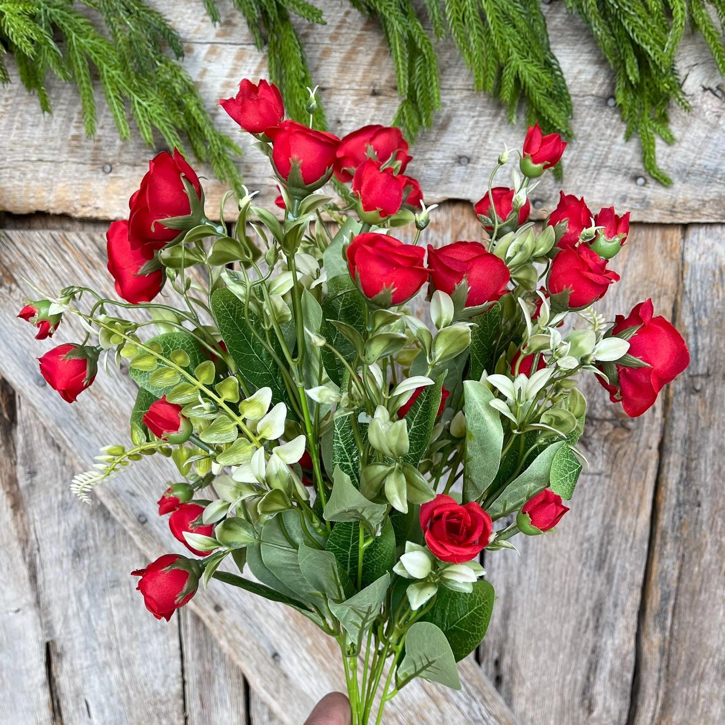 22" Red Rose Bush, Artificial Rose Bush, Red Roses, Red Rose Buds, Wreath Supply, Floral Supply, REd Roses, Valentine Bush