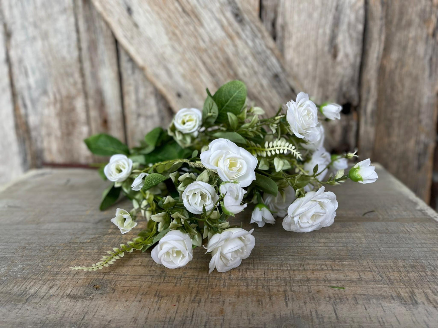 22" White Rose Bush, Artificial Rose Bush, White Roses, White Rose Buds, Wreath Supply, Floral Supply, White Roses, Valentine Bush